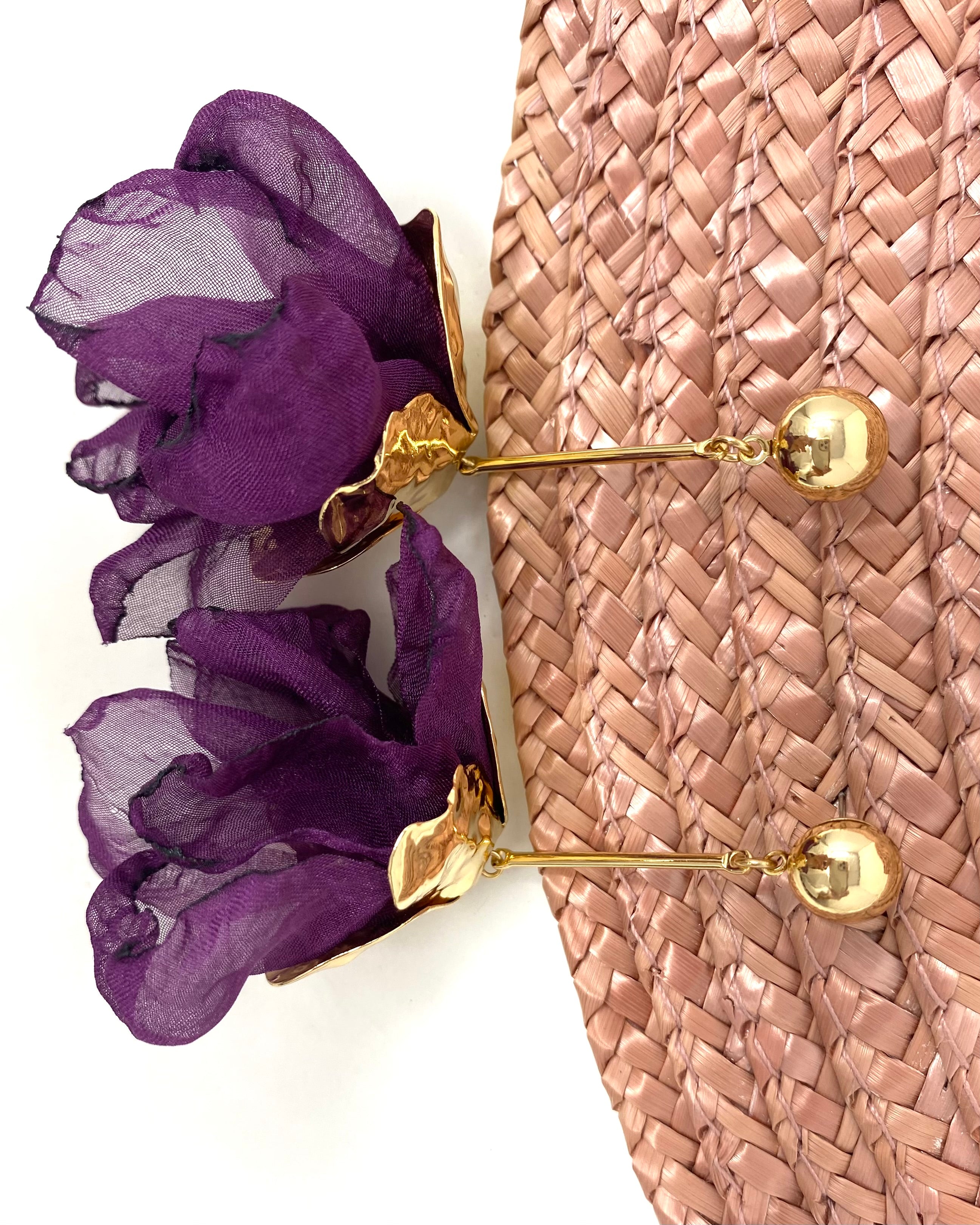 Pendientes Amapola morados