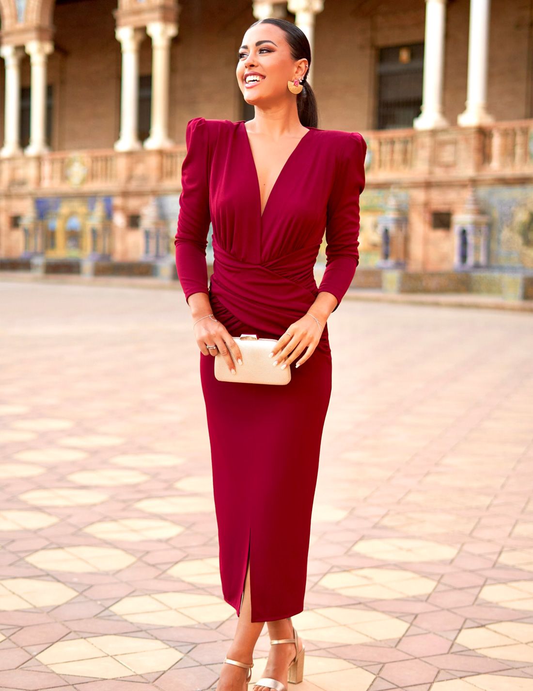 Vestido Jazmín Burdeos