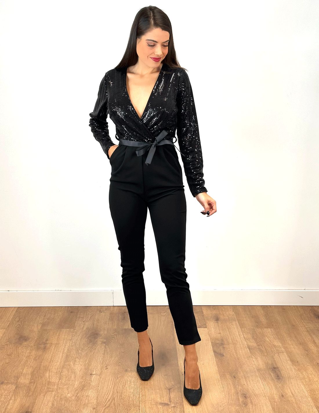Zoe Black Jumpsuit - Main Image