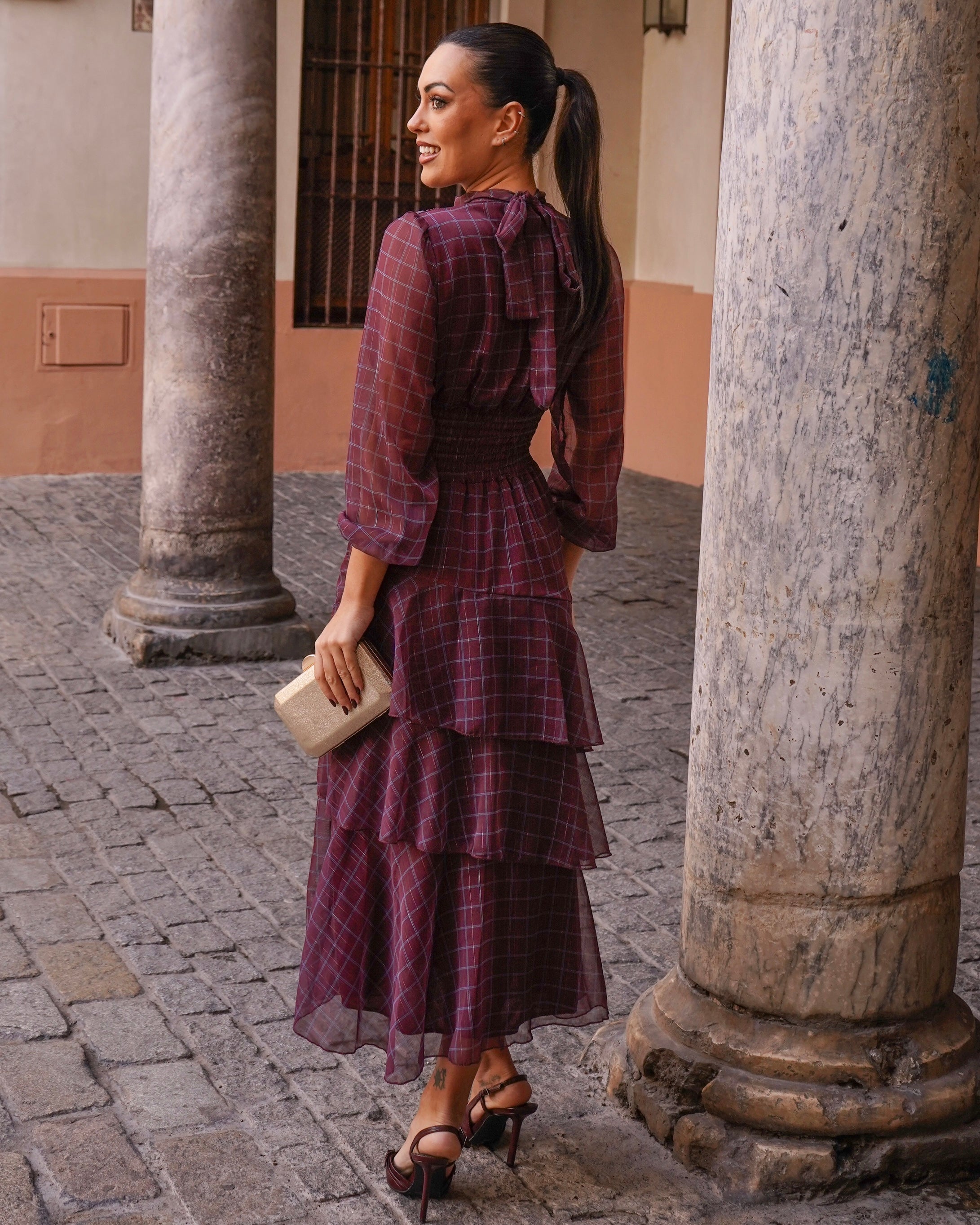 Vestido Marieta burdeos