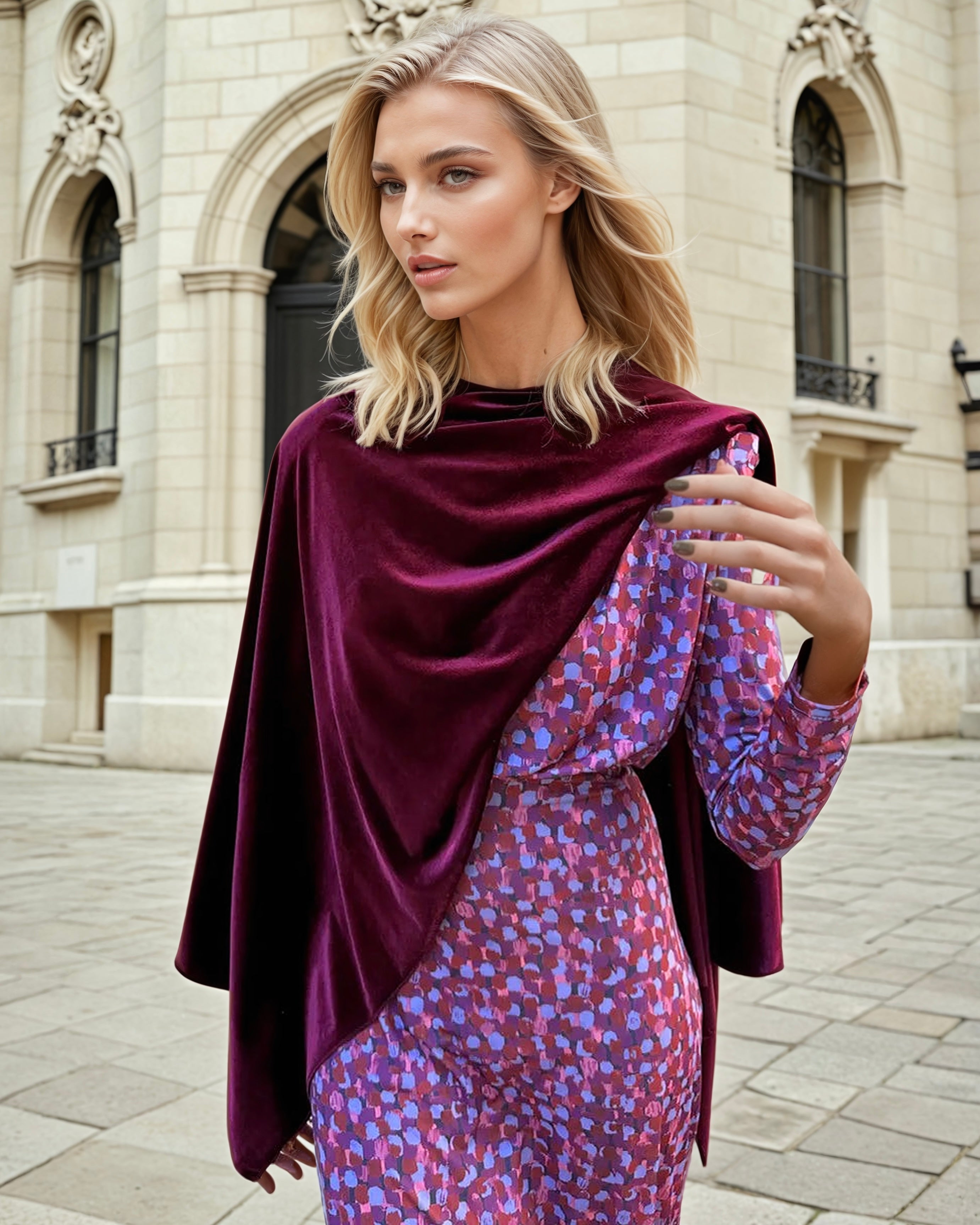 Multi-position Velvet Cape