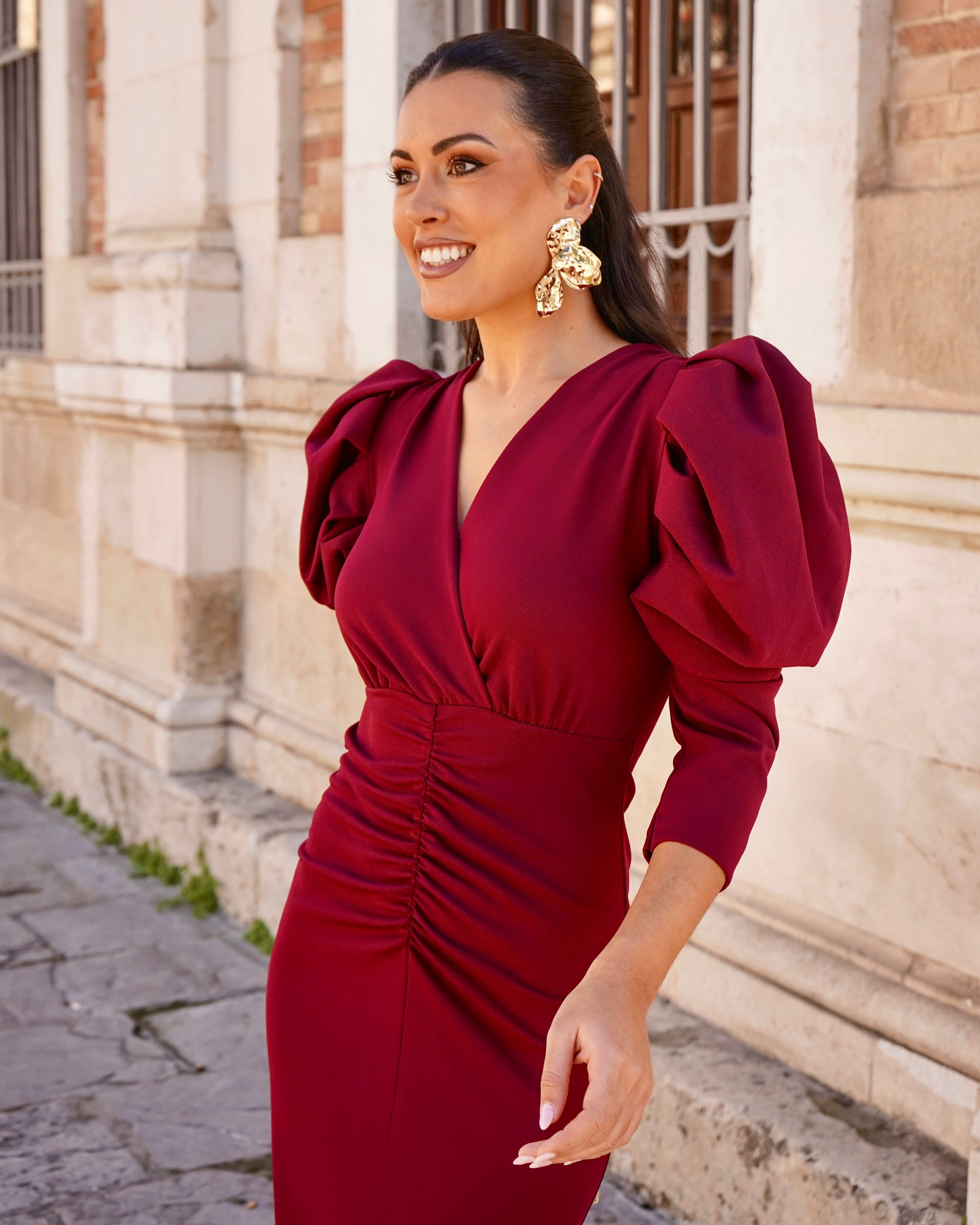 Vestido Adrielle burdeos