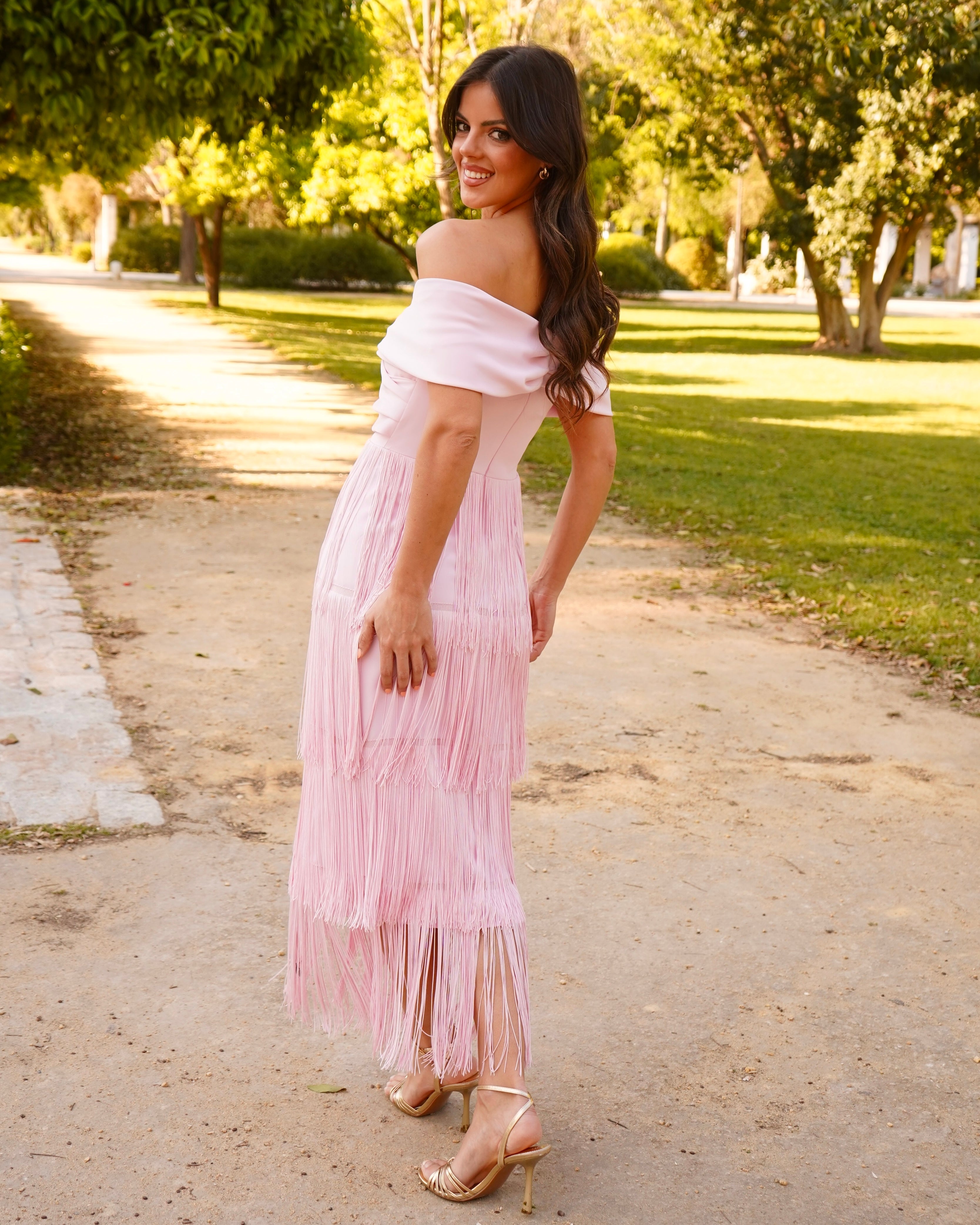 Vestido Afrodita Rosa Bebé