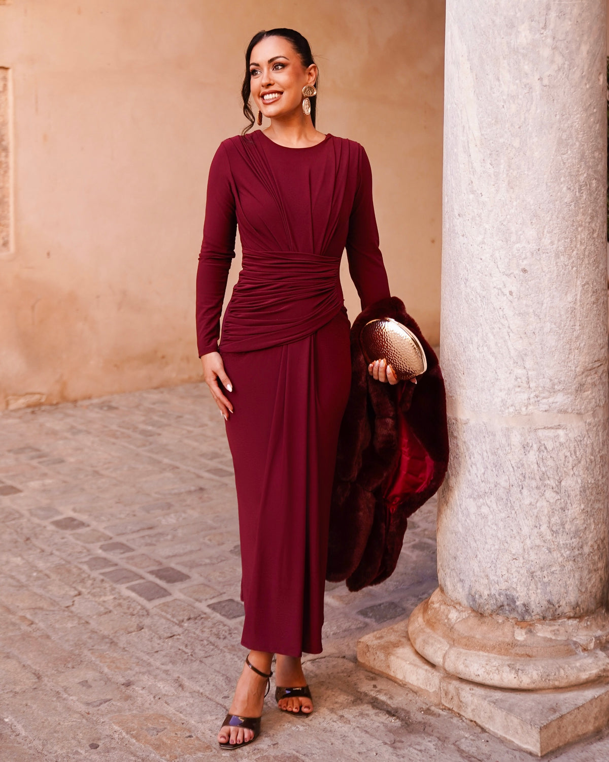 Vestido Celina Burdeos