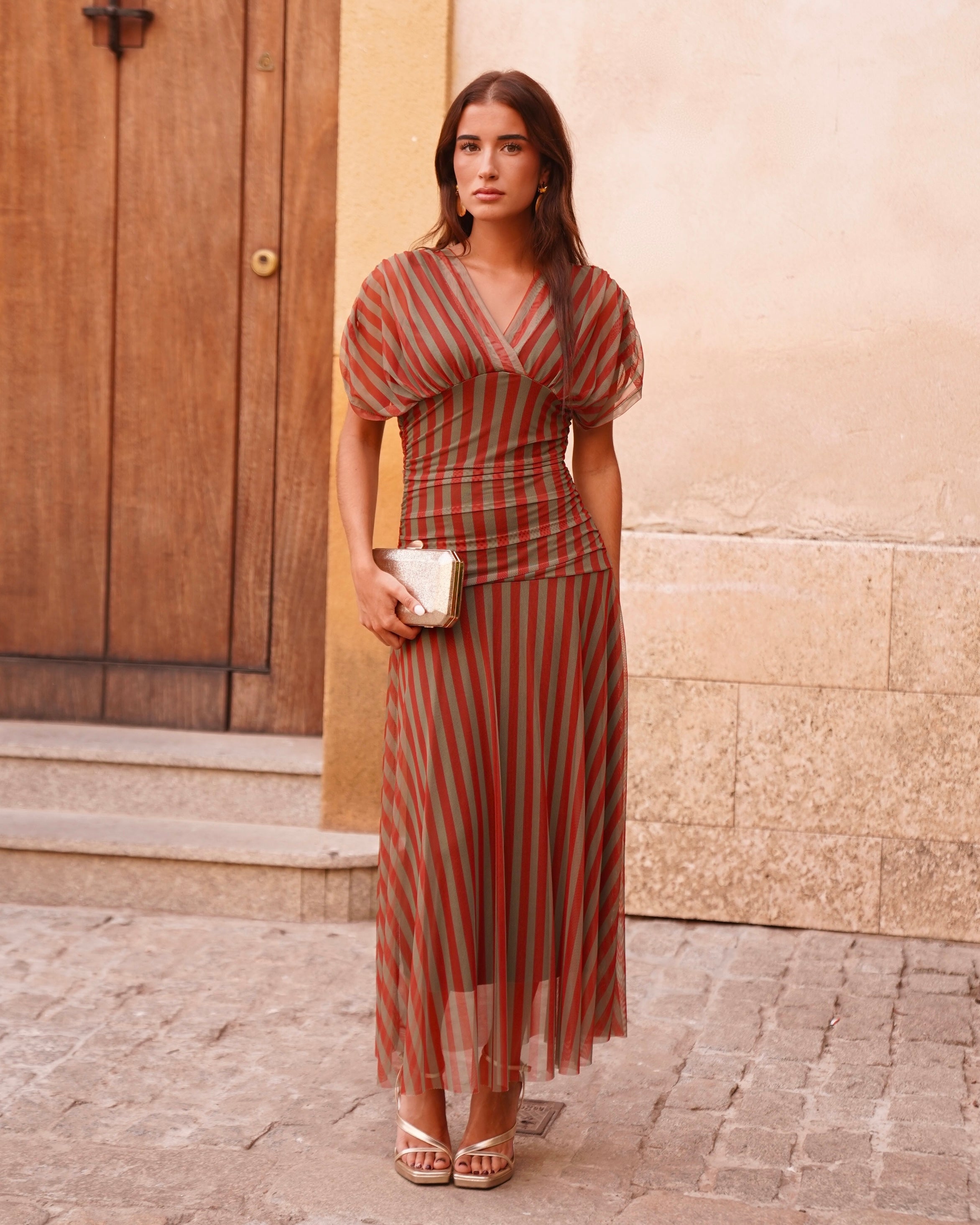 Vestido Grace Caqui/Teja