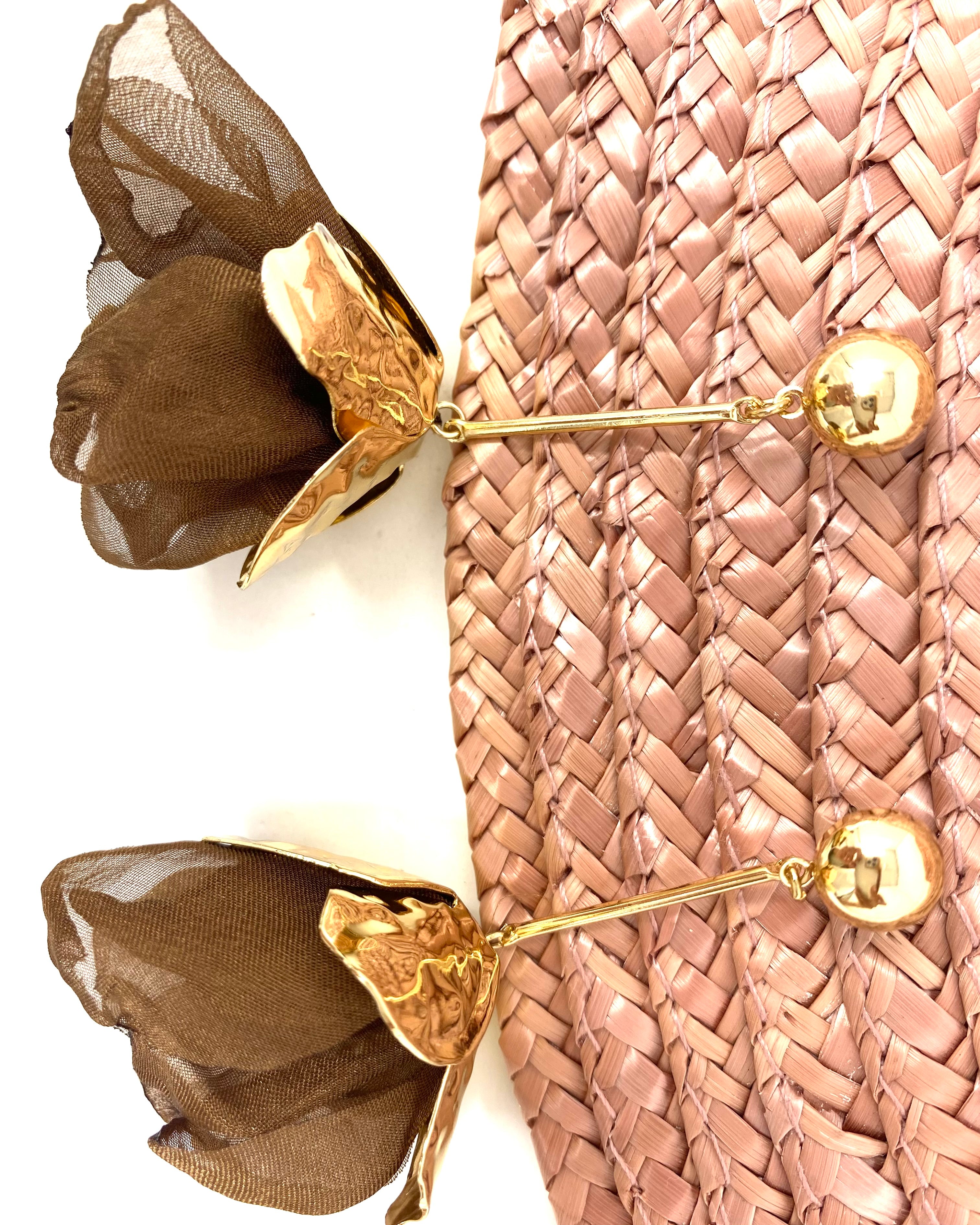 Pendientes Amapola marrón
