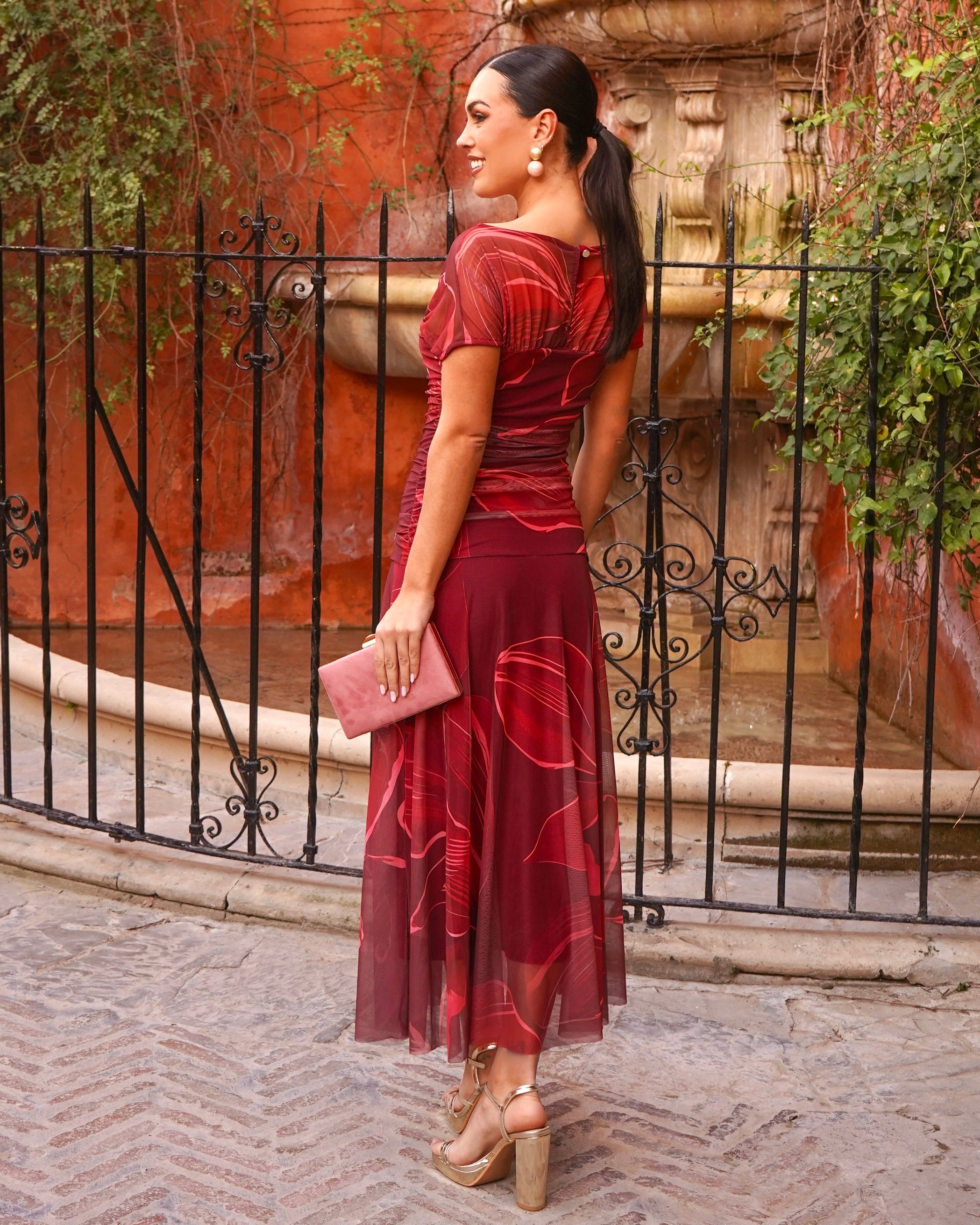 Vestido Leila Rojizo