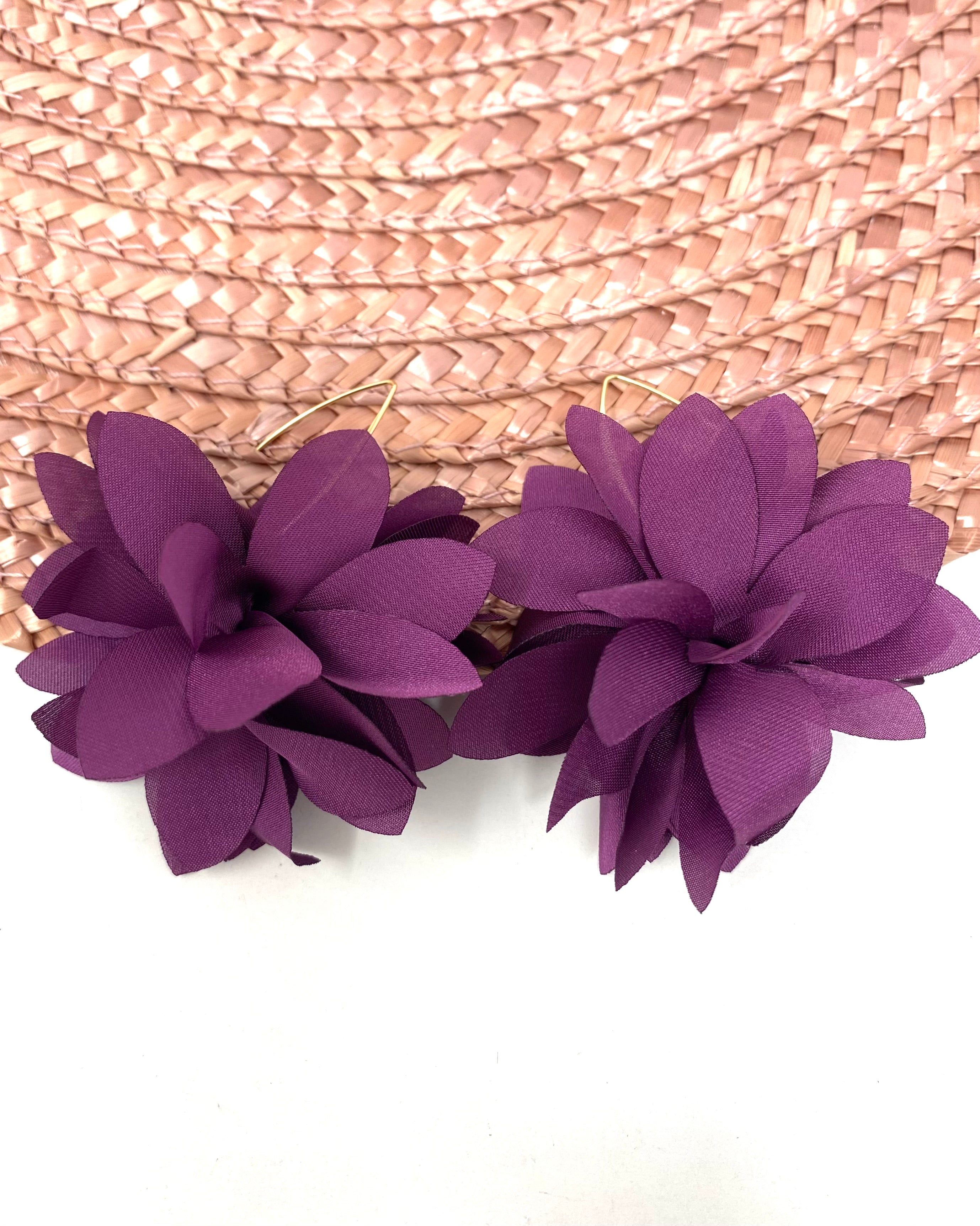 Pendientes Ibisco morado