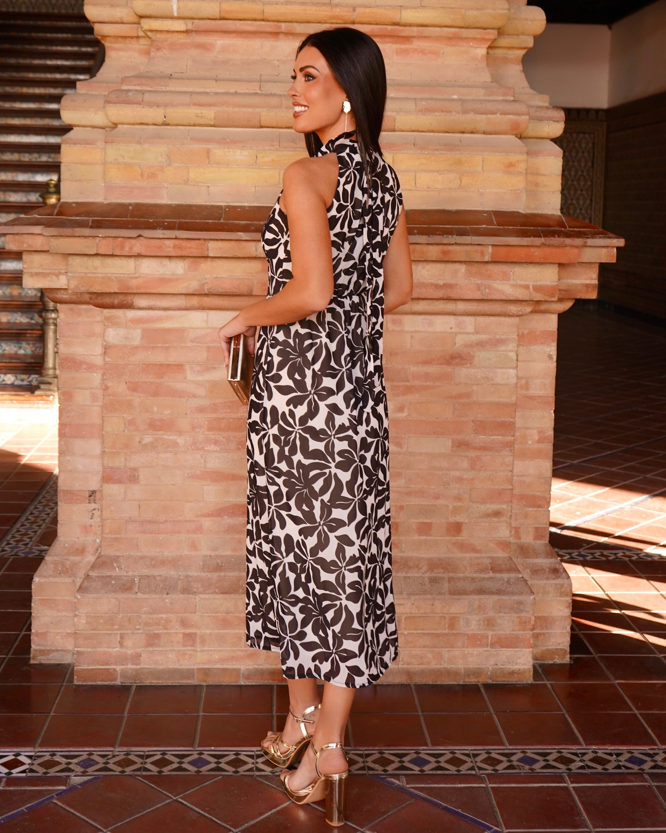 Vestido Claudia Blanco/Negro