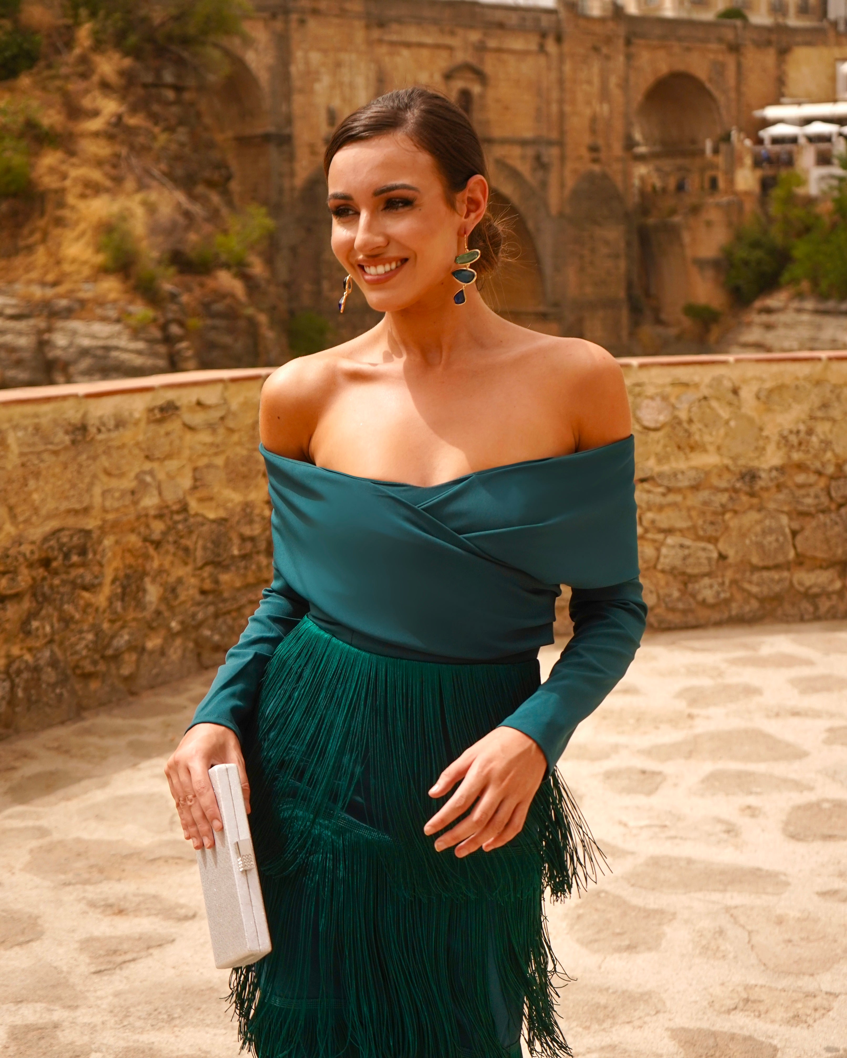 Vestido Antequera Petróleo
