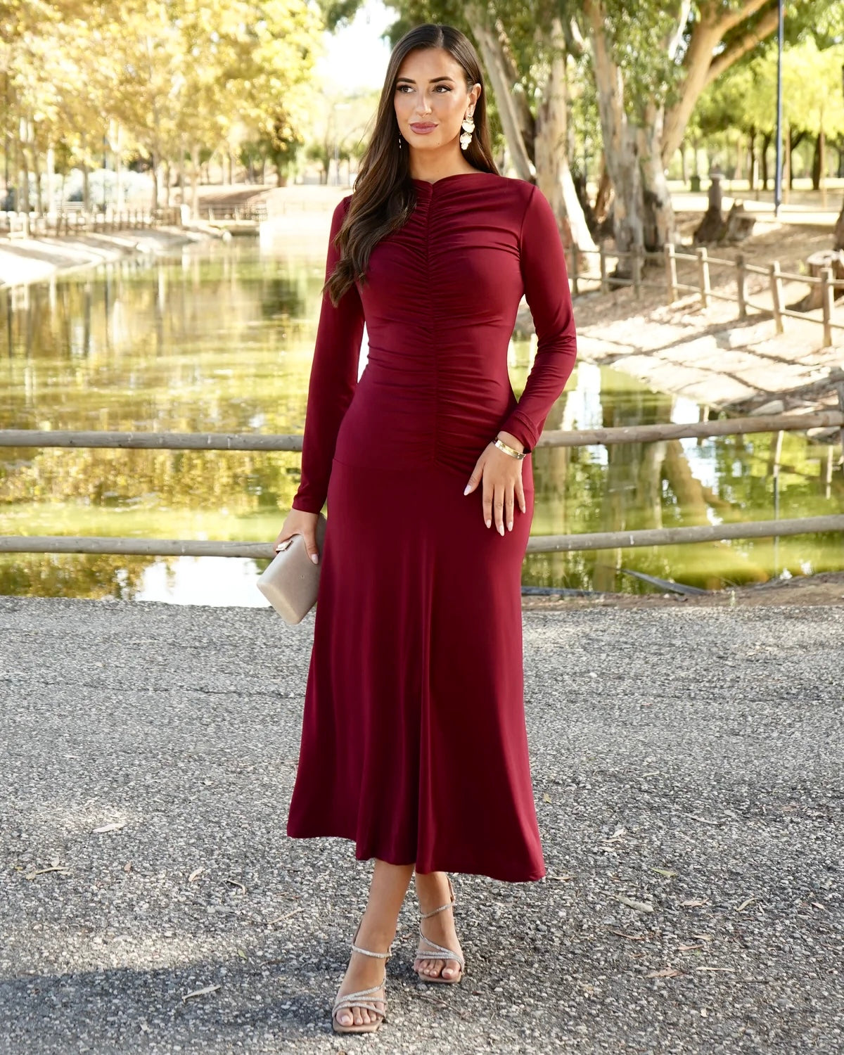 Vestido Linares Burdeos