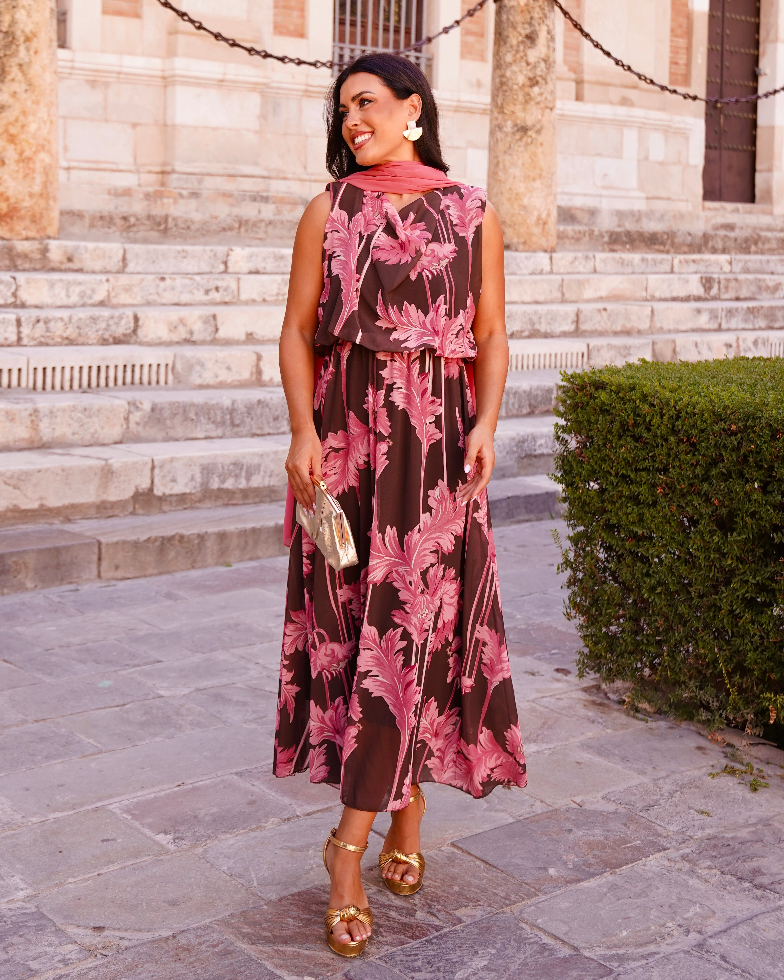 Vestido Lily Rosa/Chocolate
