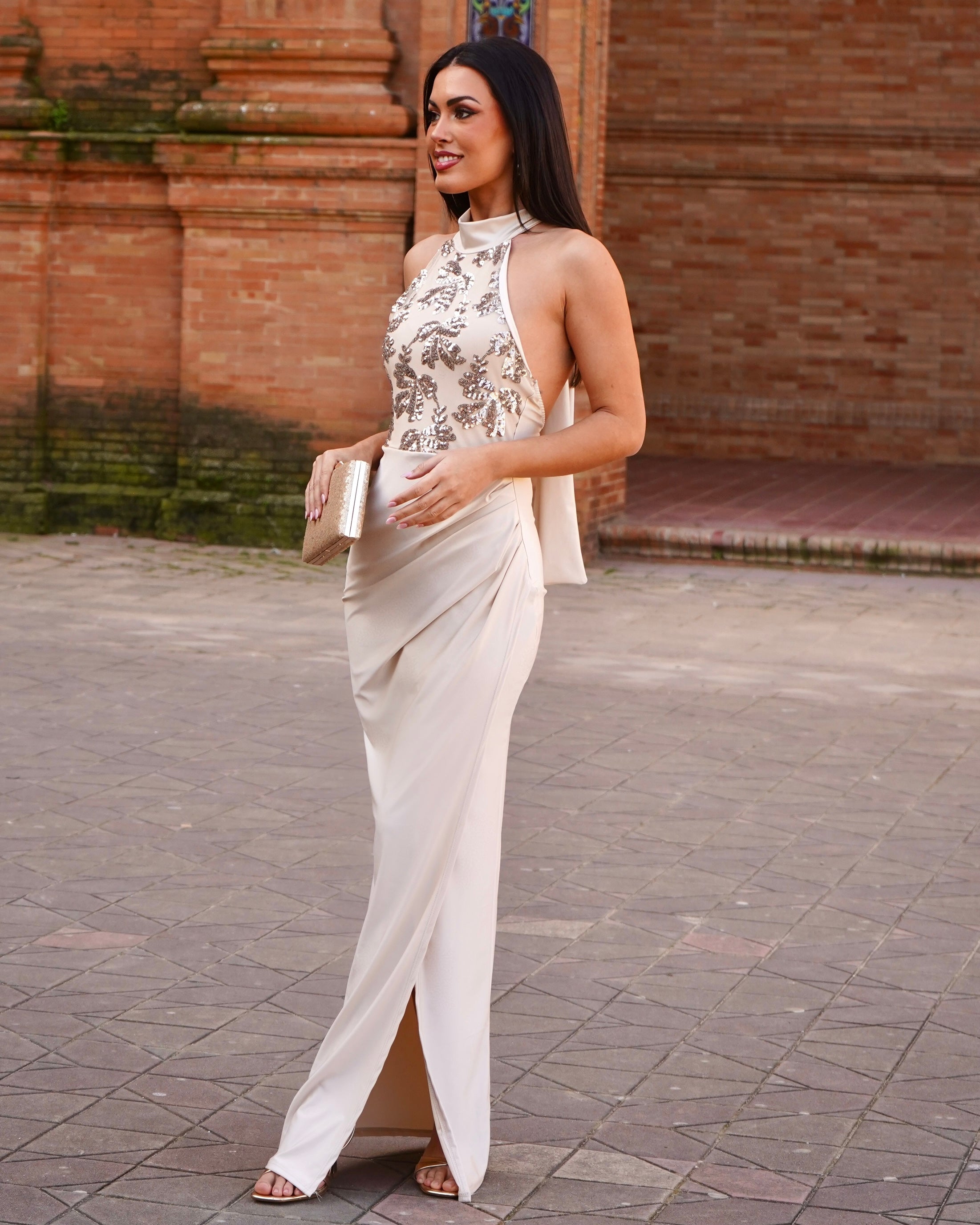 Vestido Marcela Beige