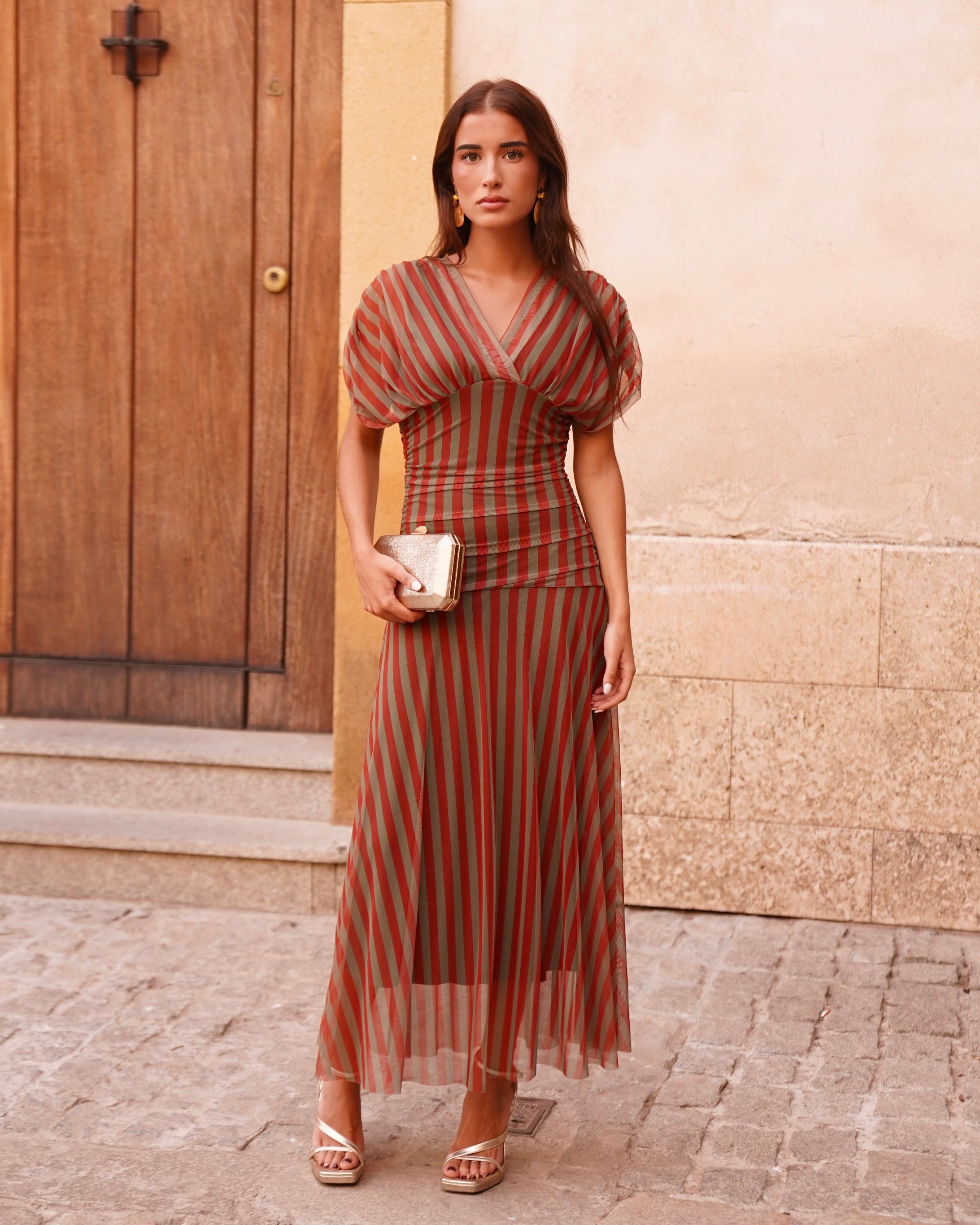 Vestido Grace Caqui/Teja