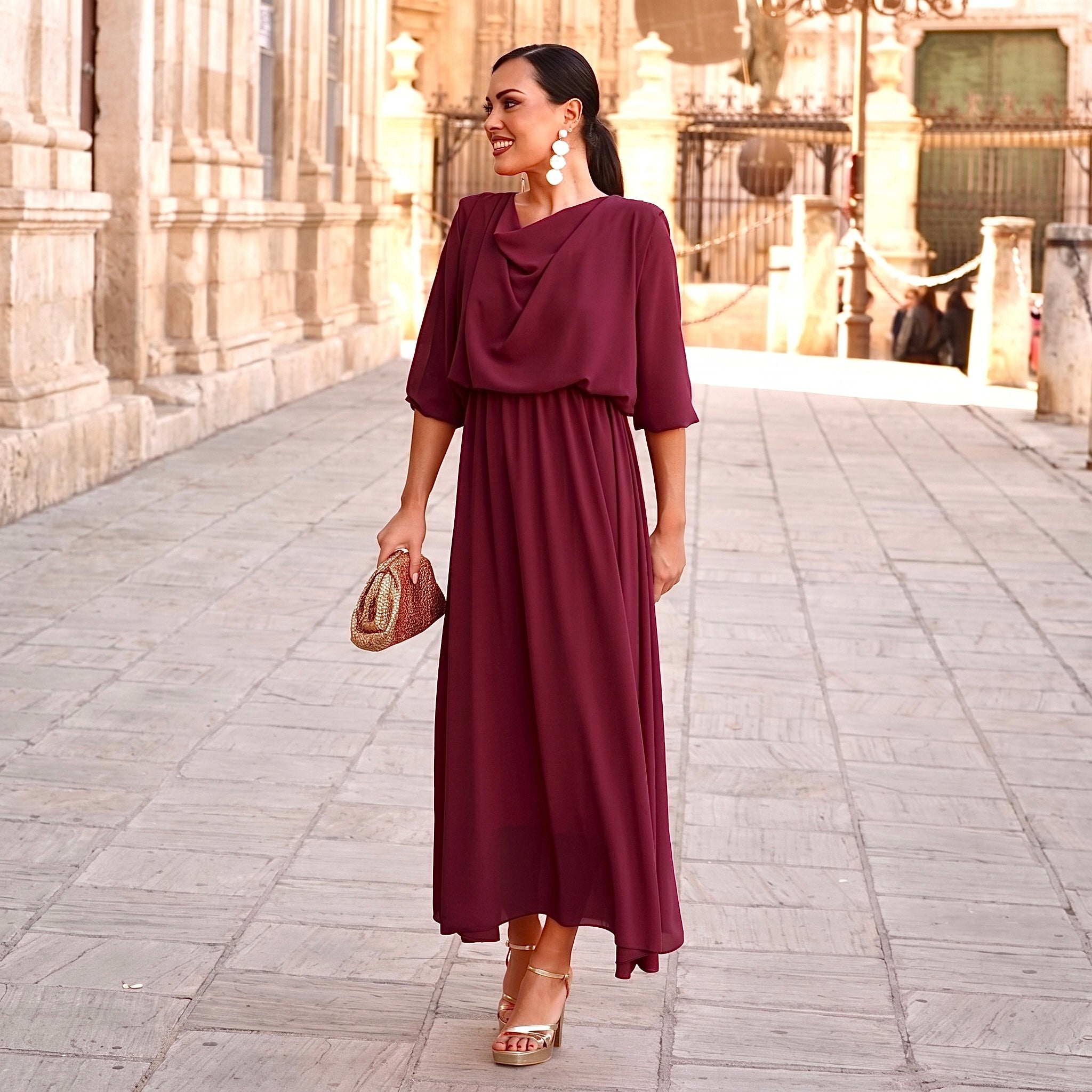 Vestido Adriana Burdeos