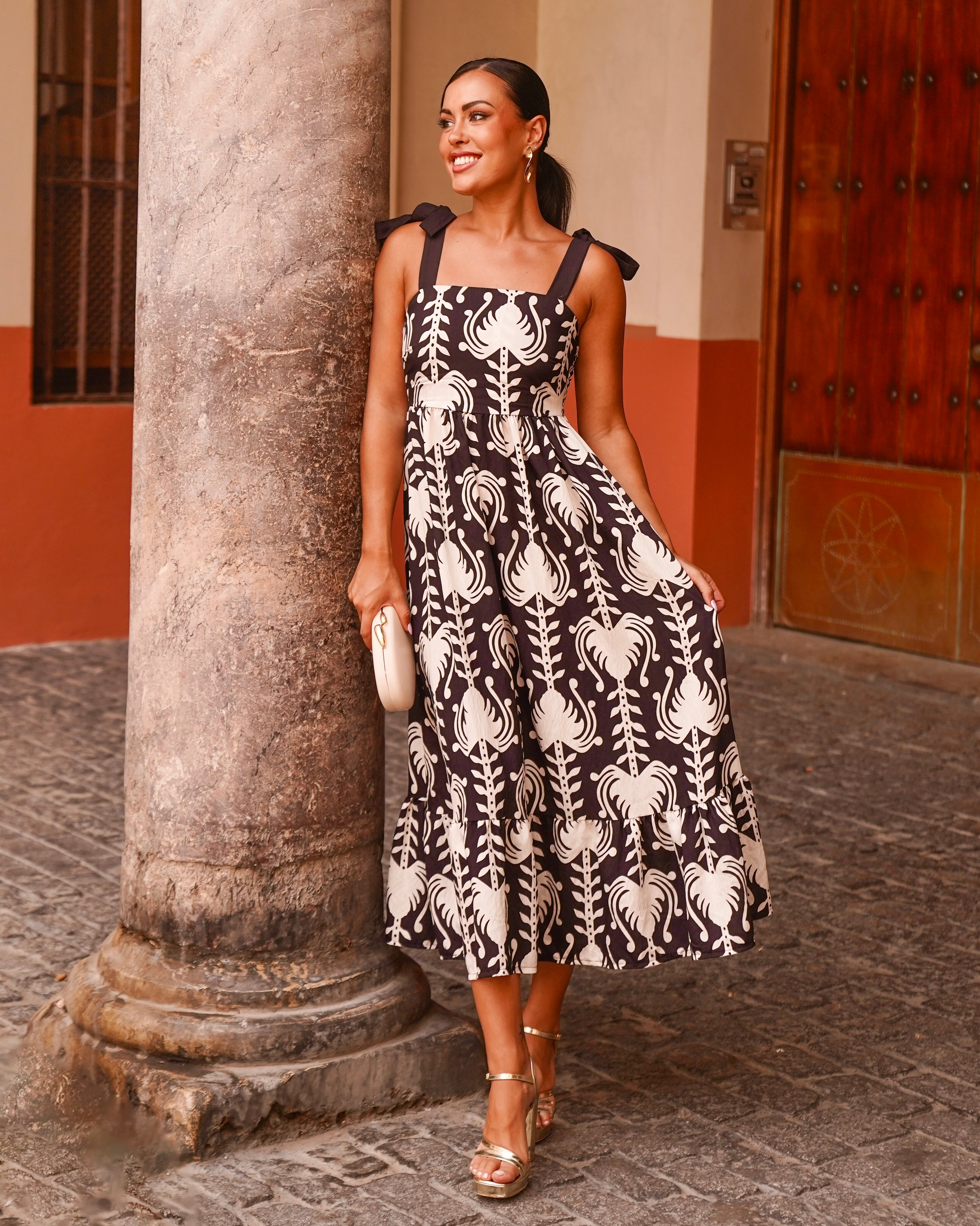 Vestido Sabana Blanco/Negro