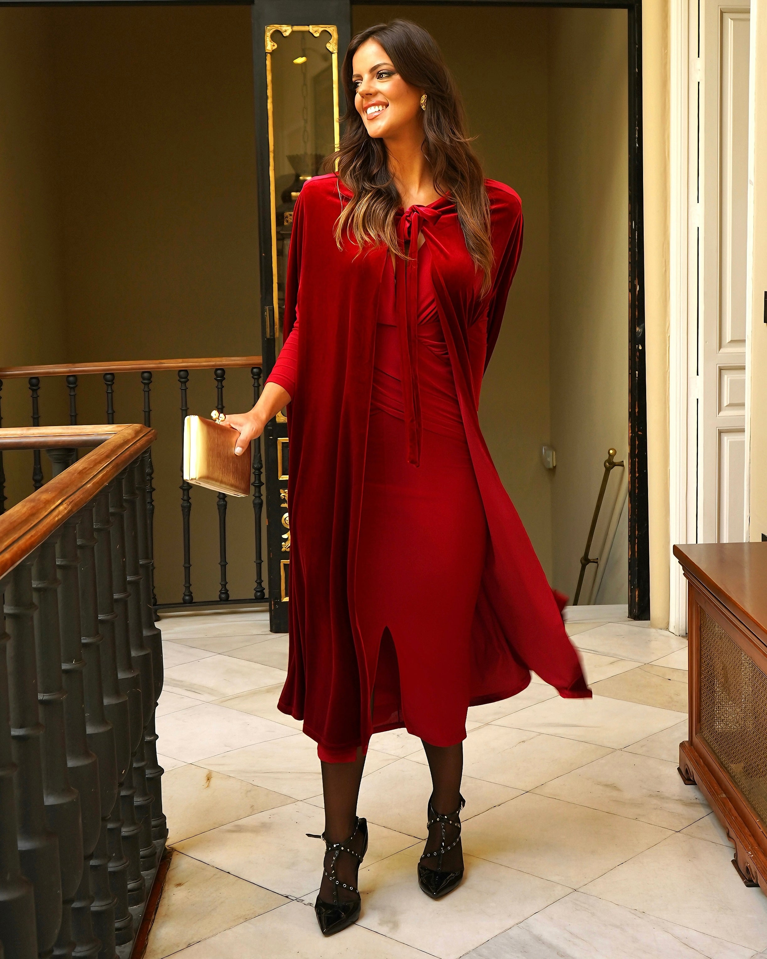 Vestido Jasmim Avermelhado