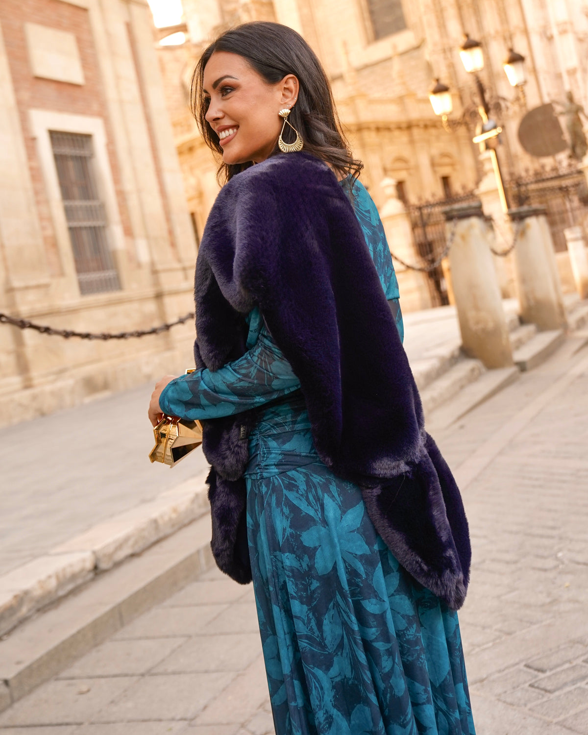 Navy Fur Stole