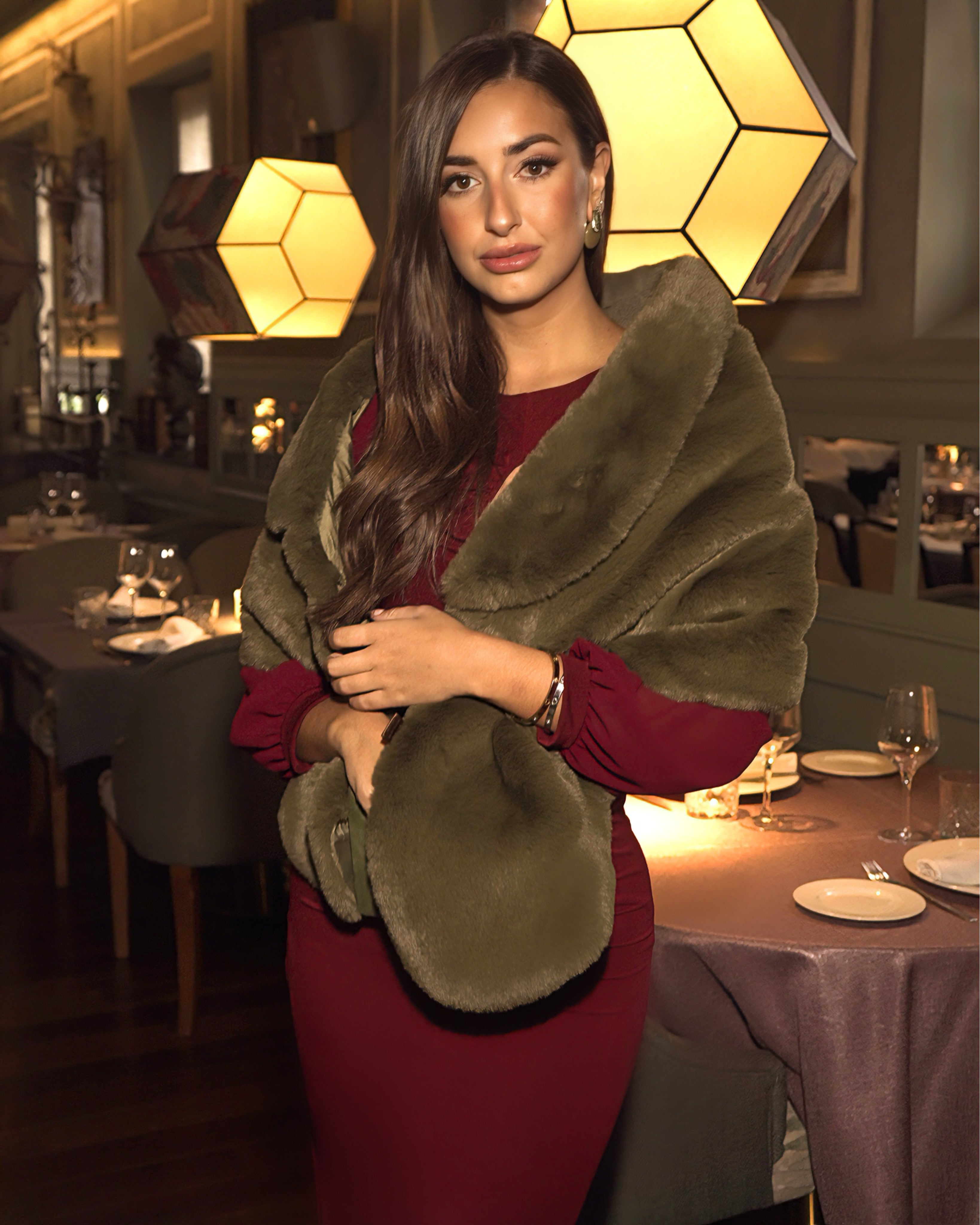 Estola Pelo Gancho y Frunce