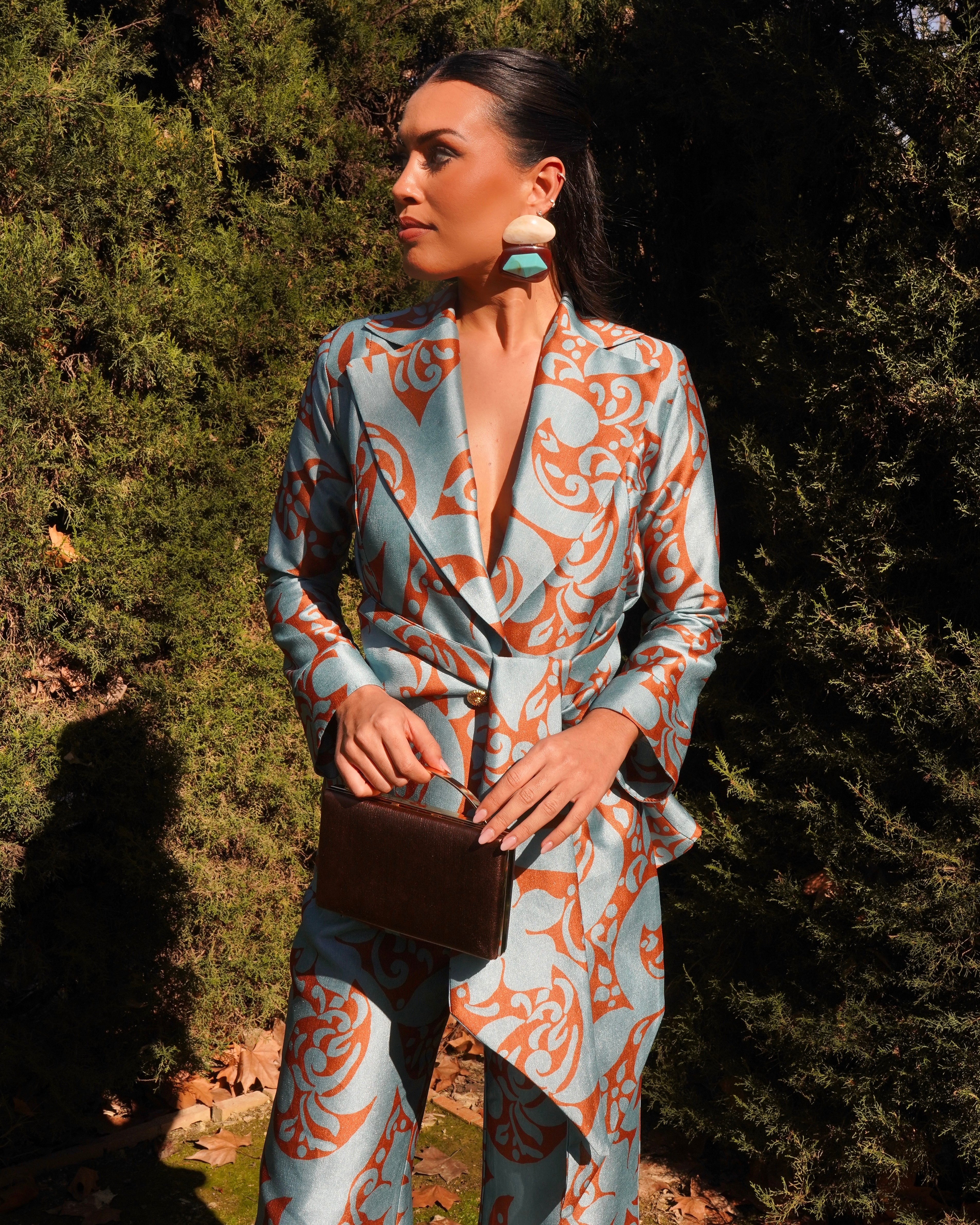 Traje Sevilla verde agua/chocolate