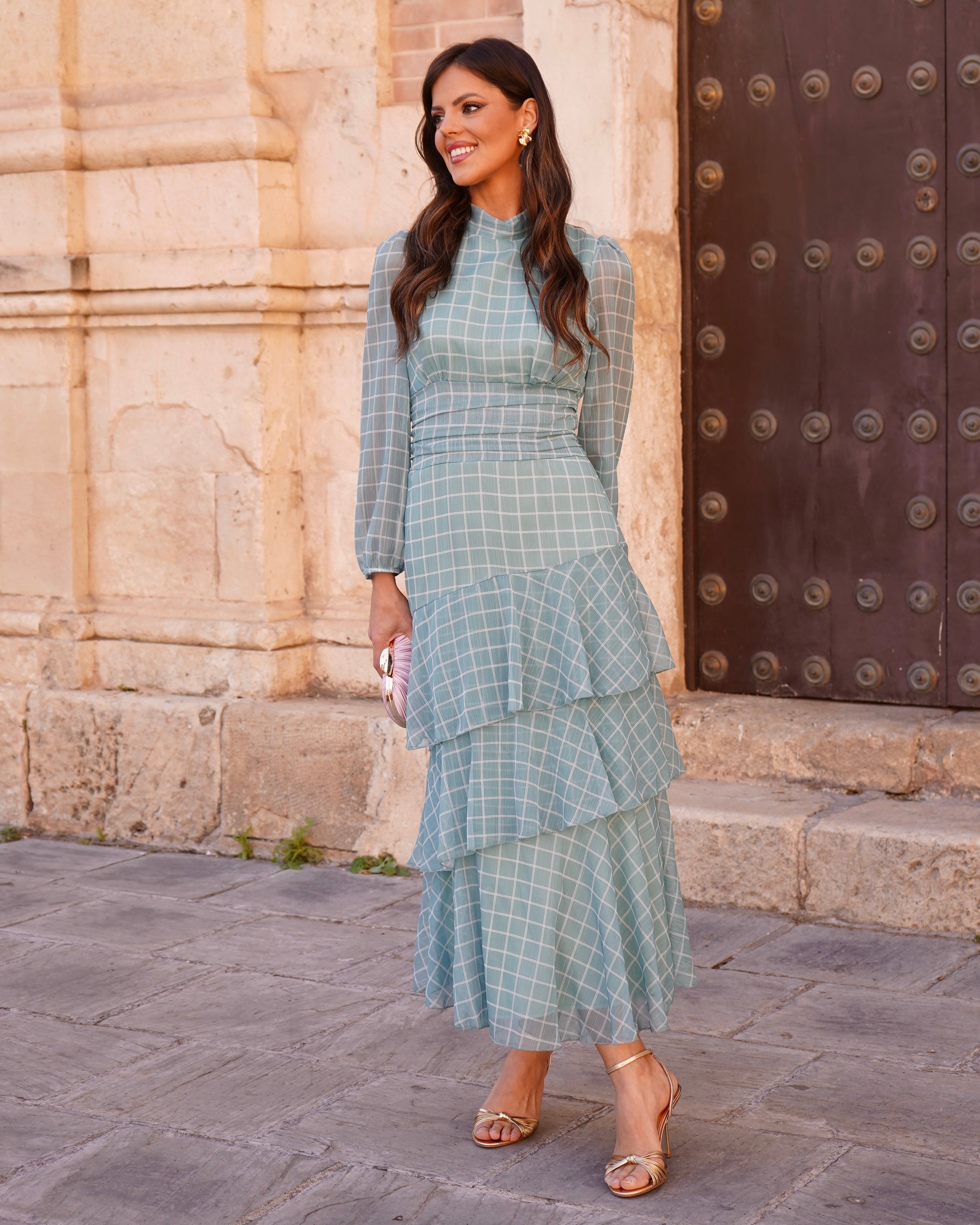 Vestido Marieta Verde Agua