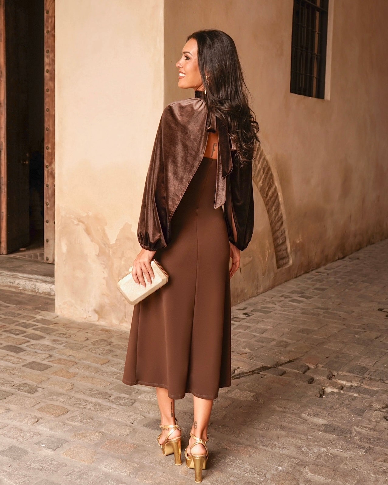 Vestido Flavia chocolate