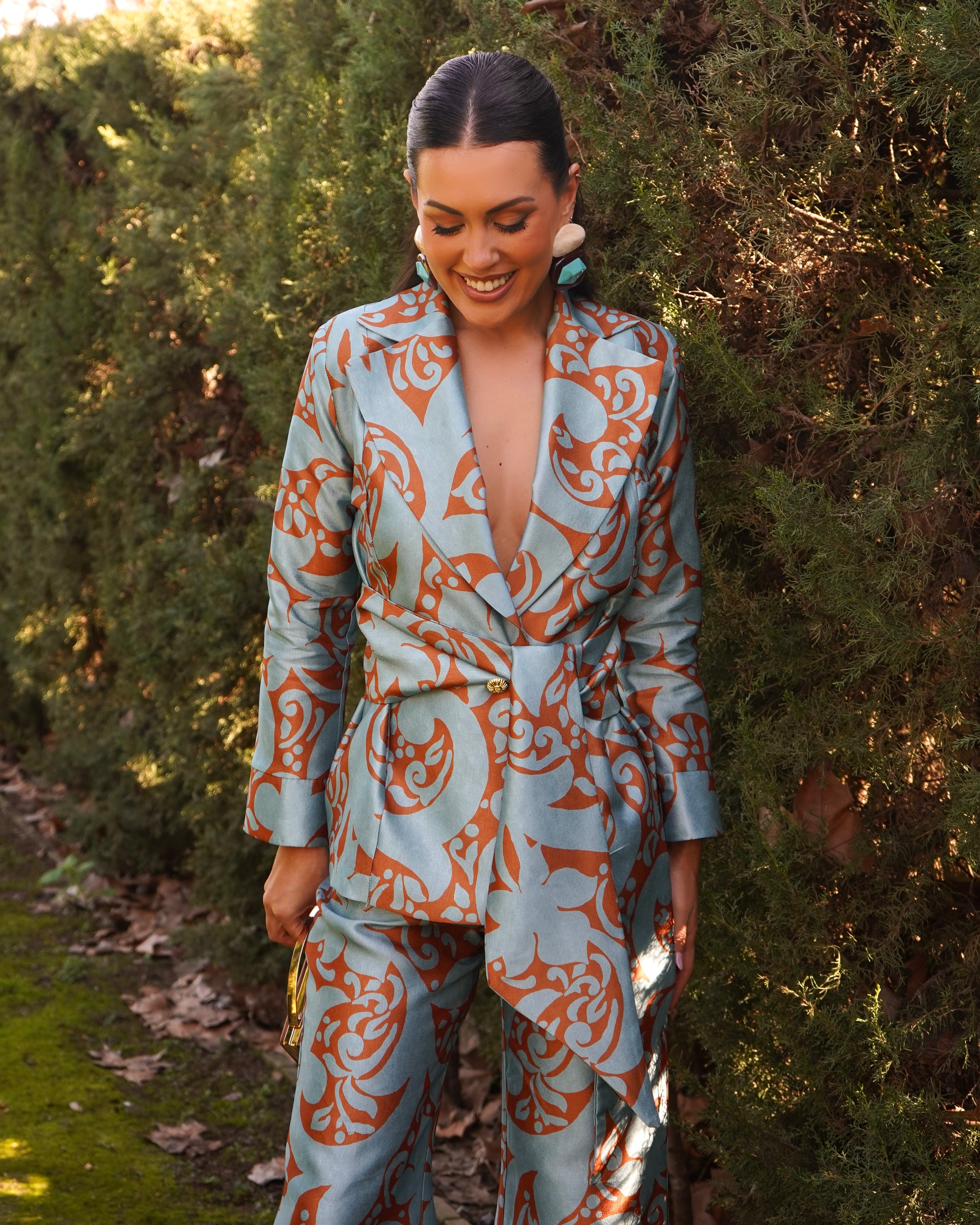 Traje Sevilla verde agua/chocolate