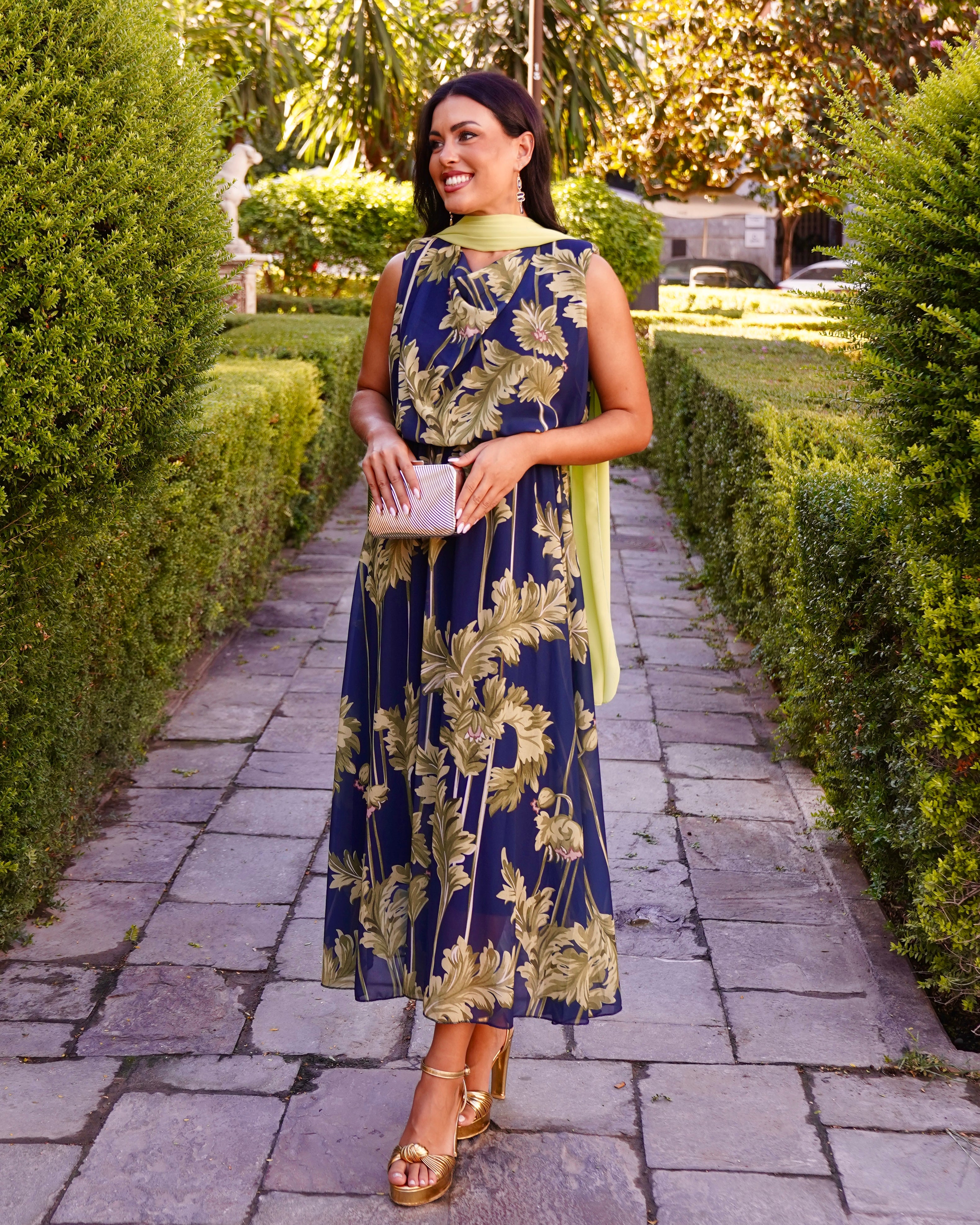 Vestido Lily Verde/Marino