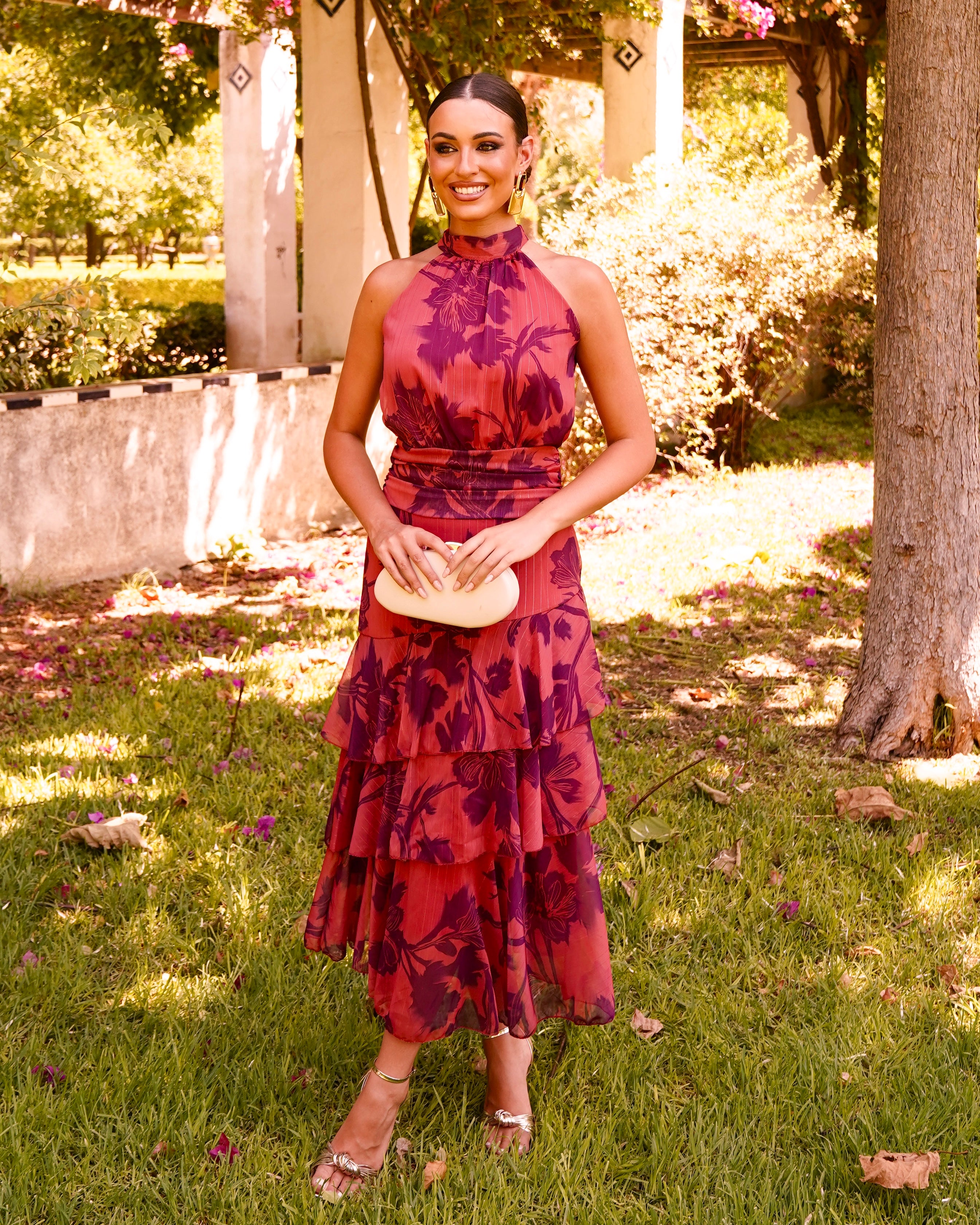 Vestido Carolina Teja/Berenjena