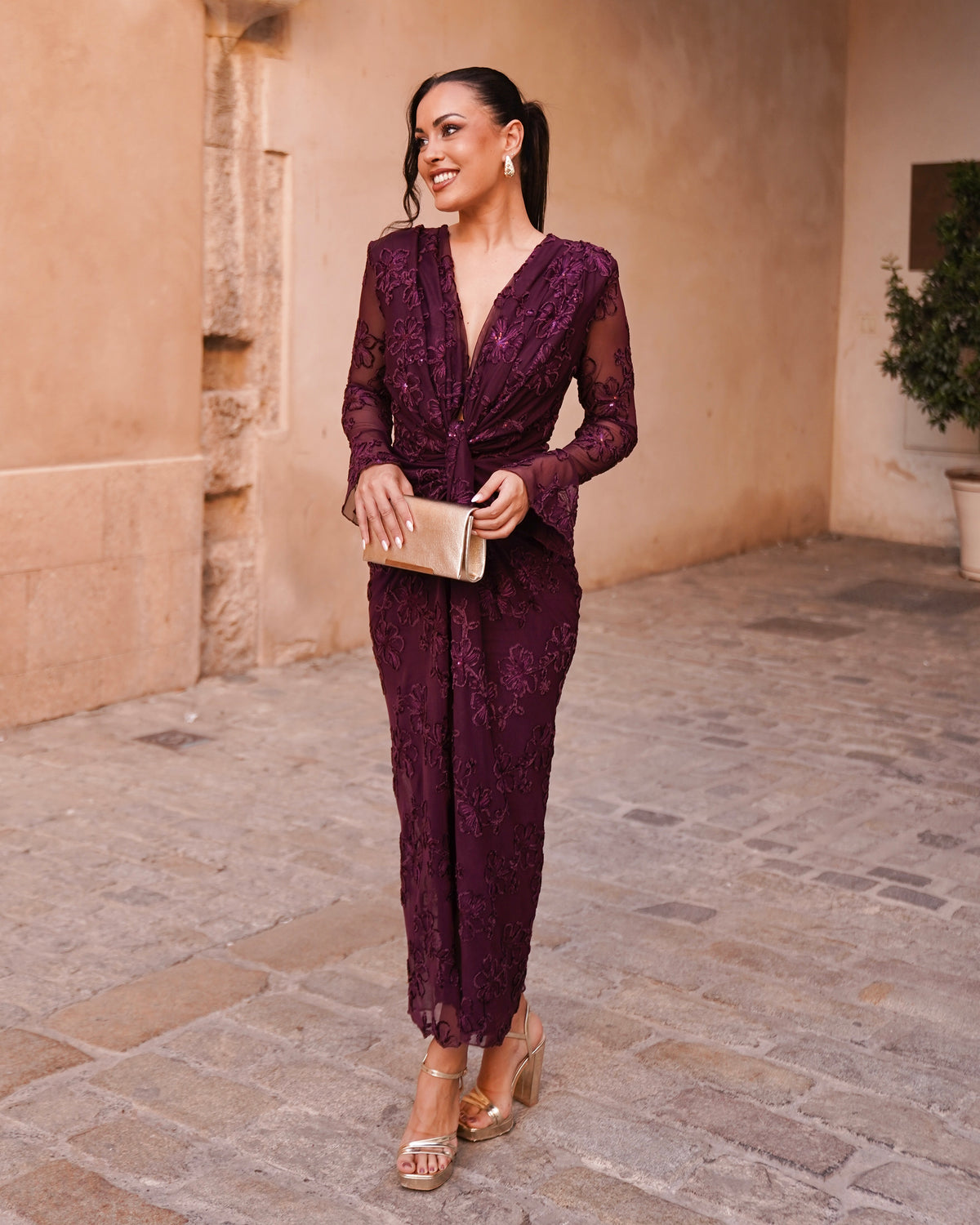 Vestido Liria Berenjena