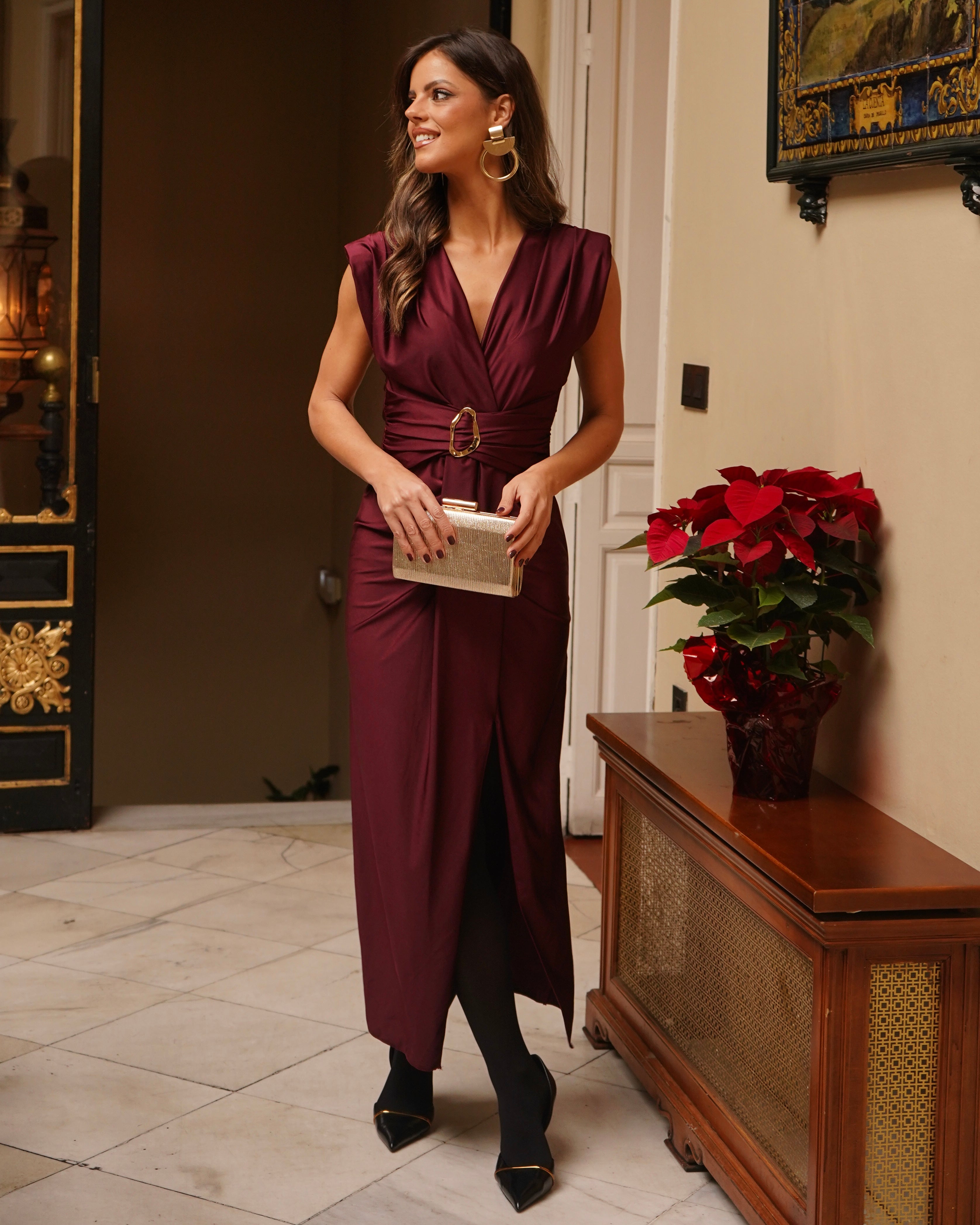 Vestido Jimena burdeos