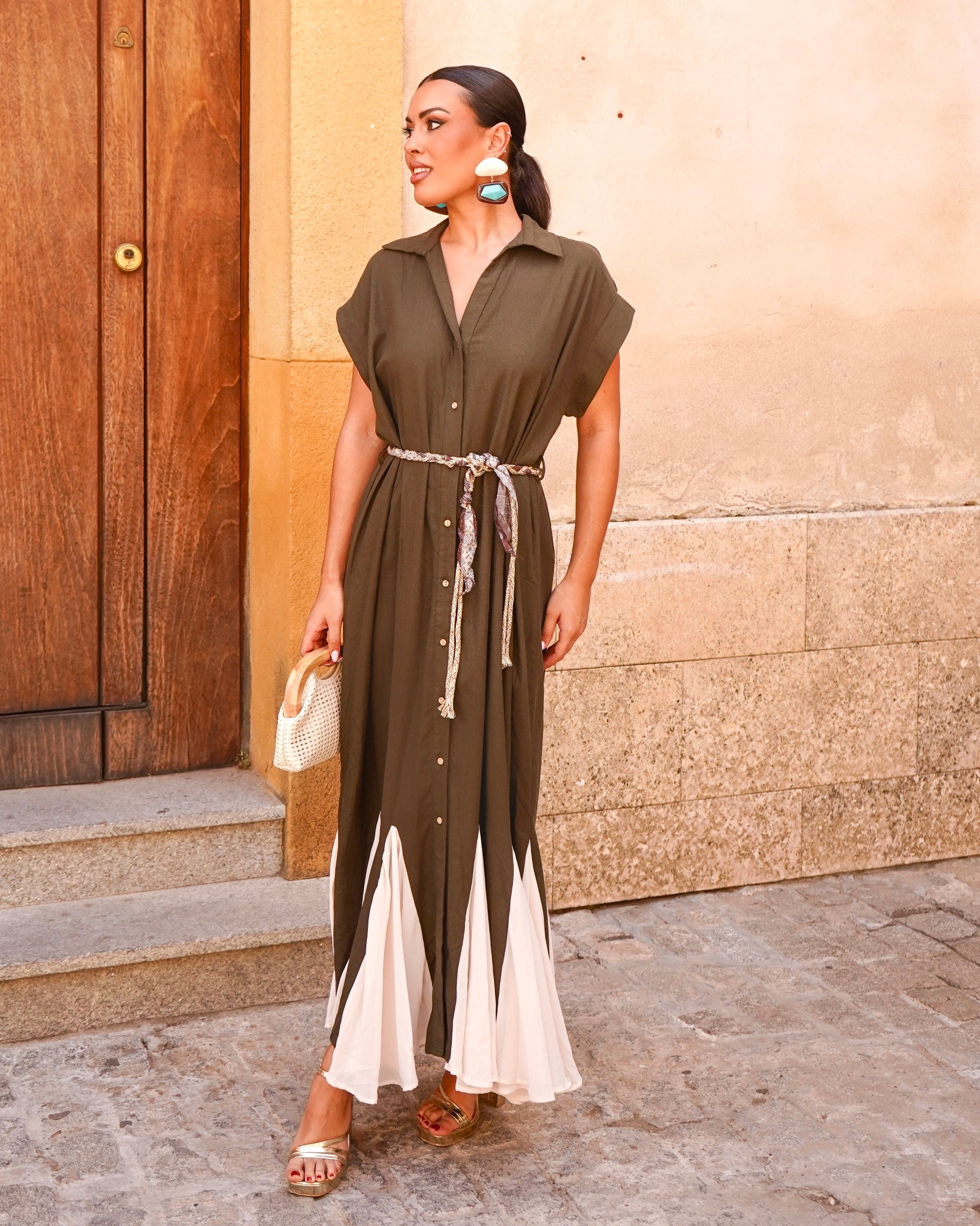 Vestido Piluca Verde Caqui
