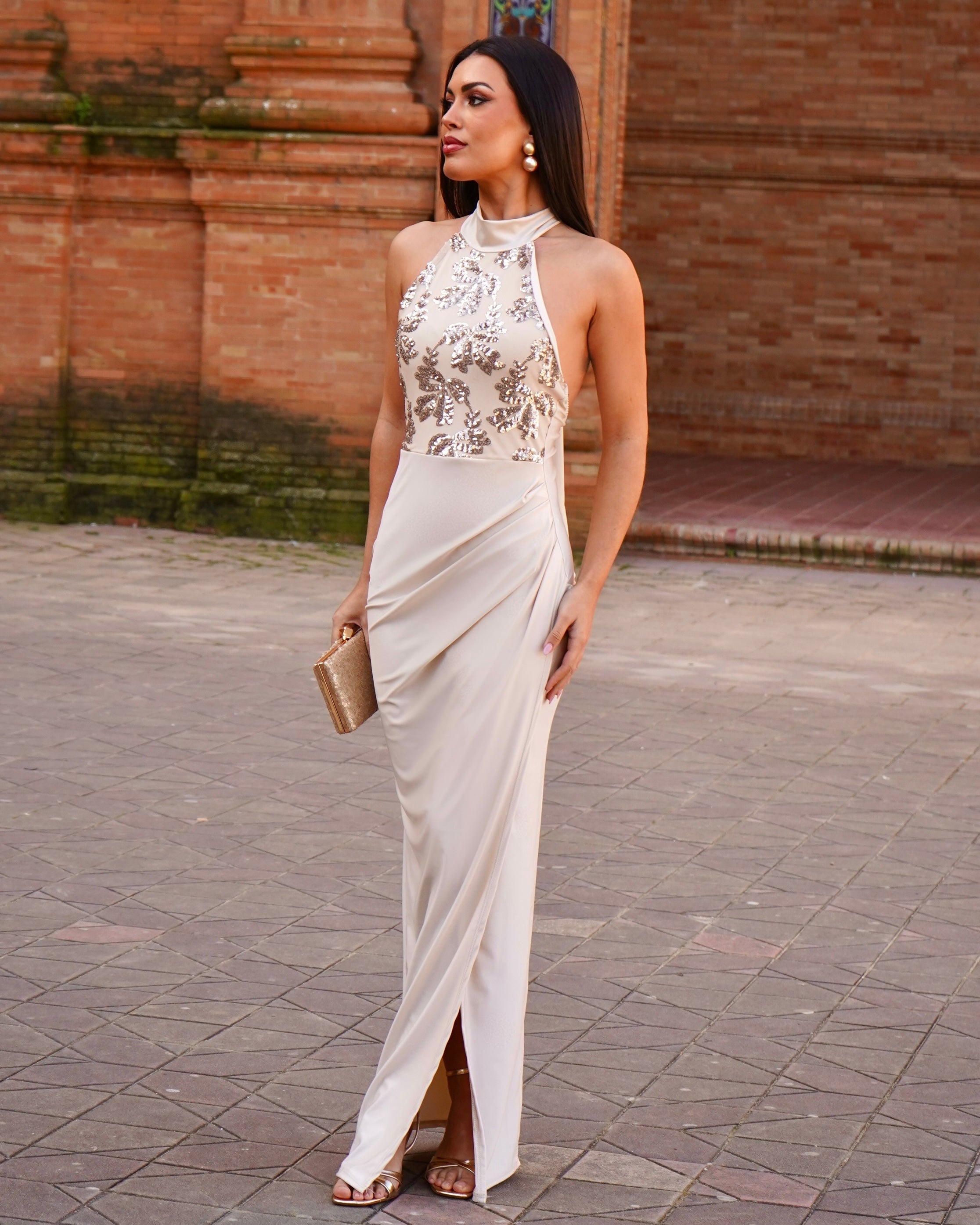 Vestido Marcela Beige