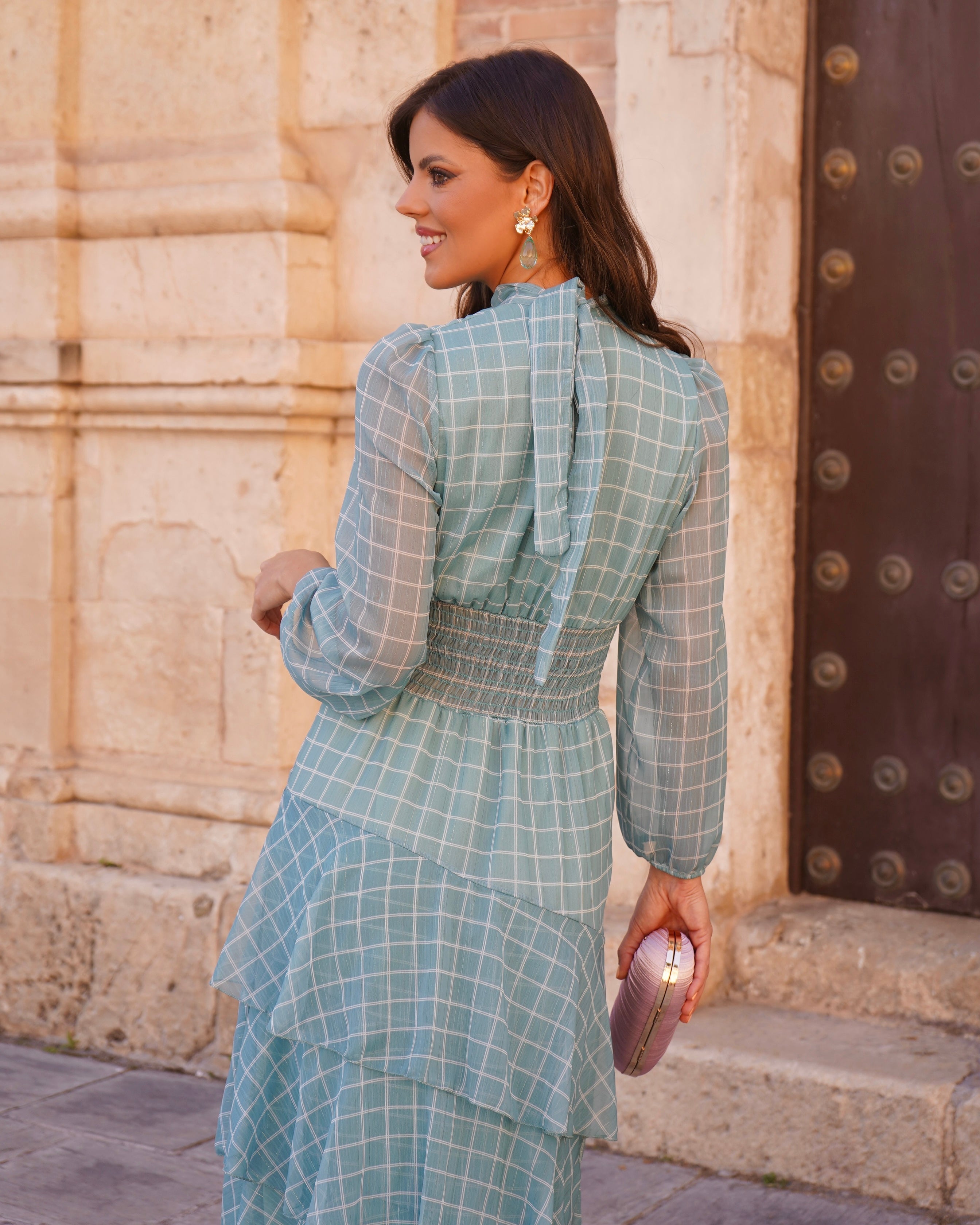 Vestido Marieta Verde Agua