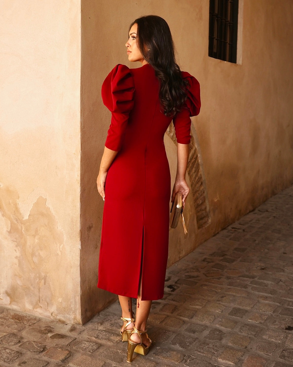 Vestido Amira rojizo