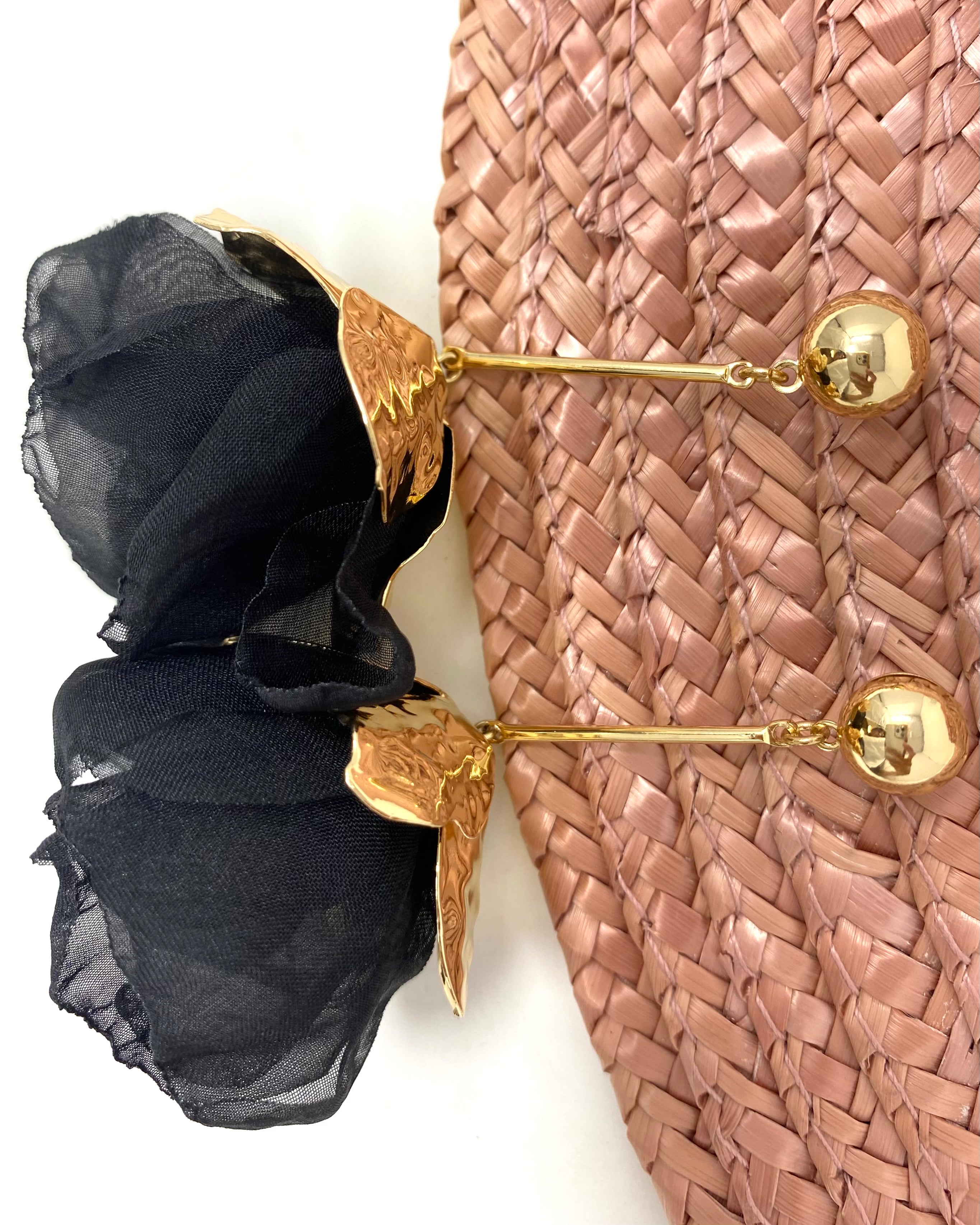 Pendientes Amapola negros