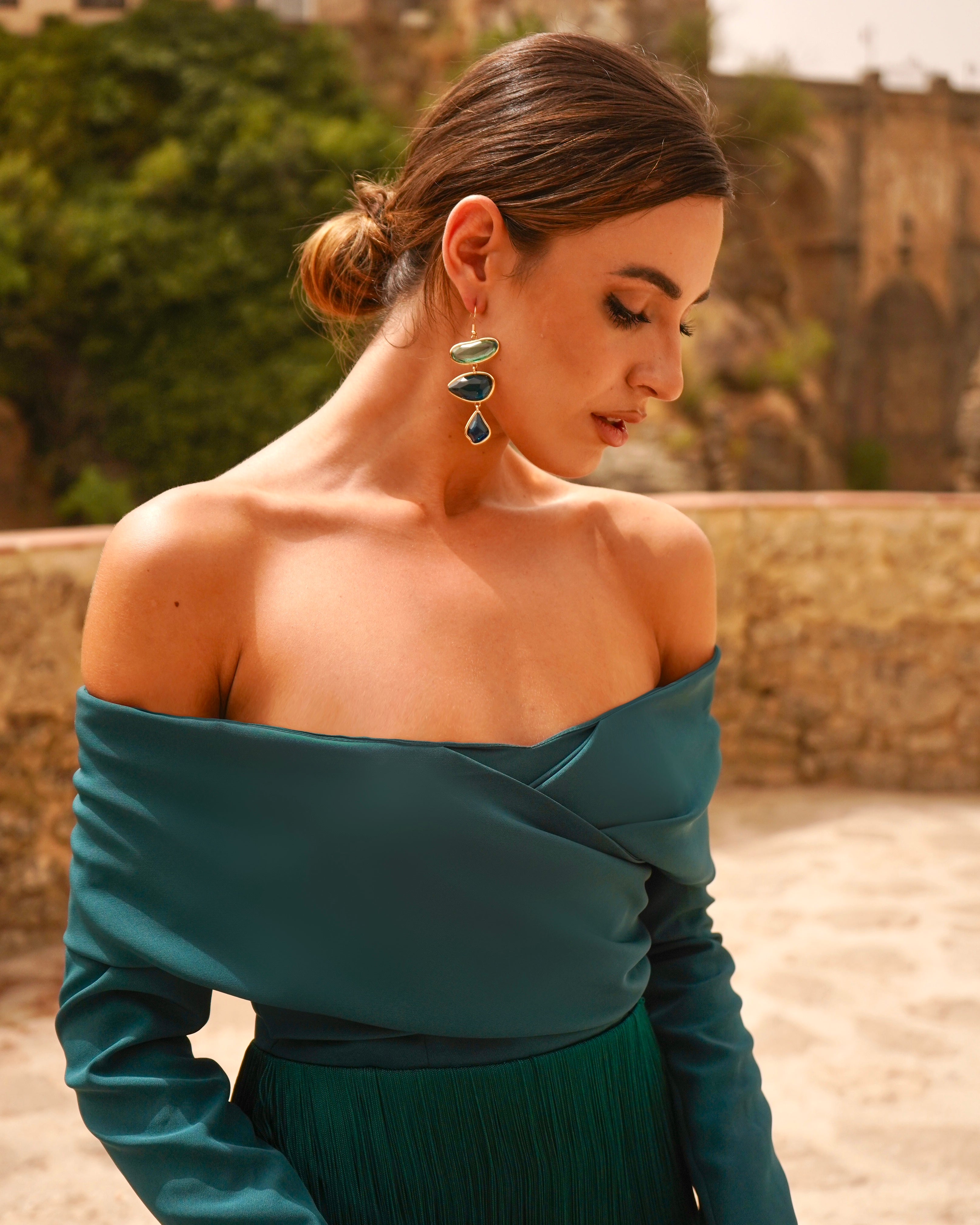 Vestido Antequera Petróleo