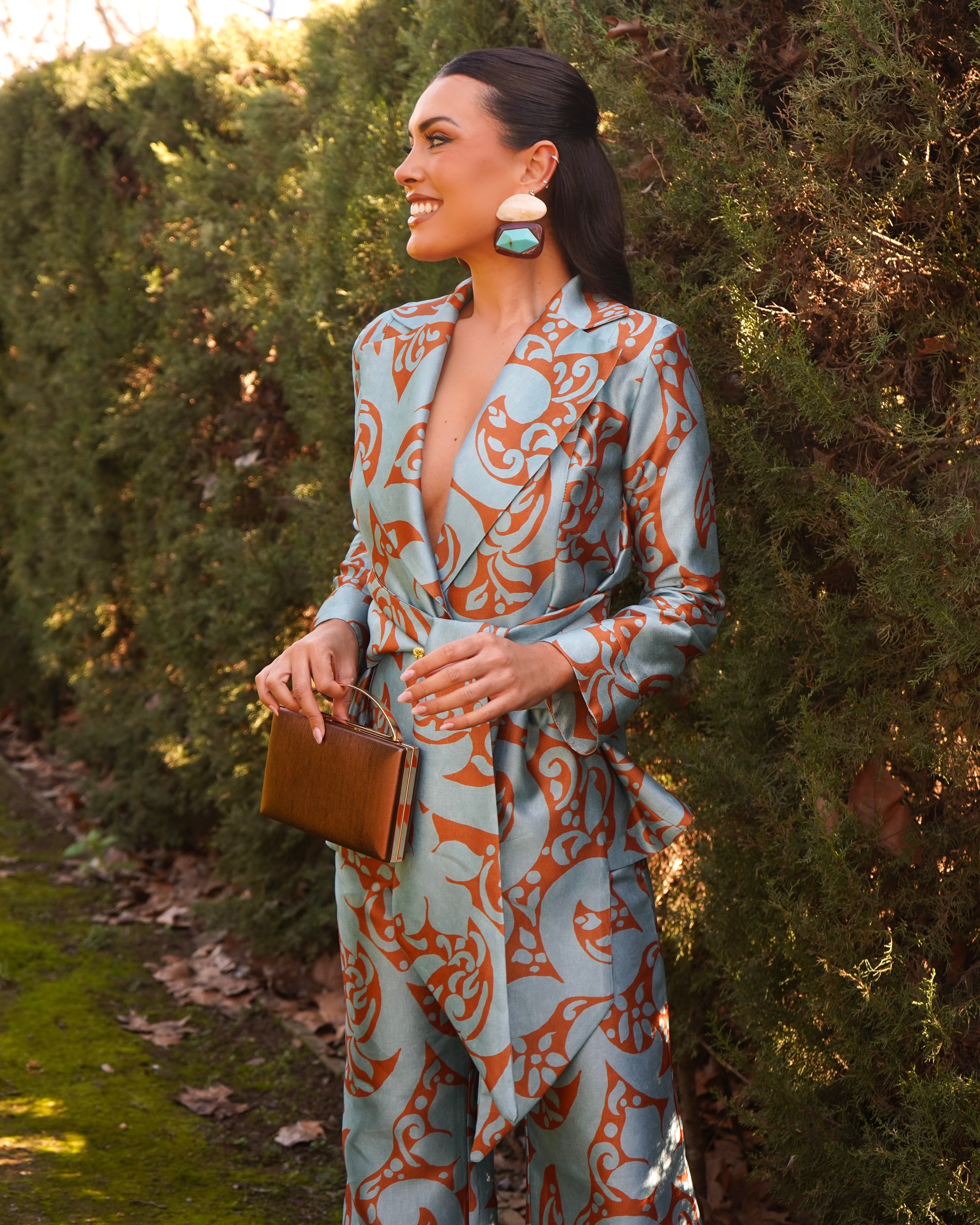 Traje Sevilla verde agua/chocolate