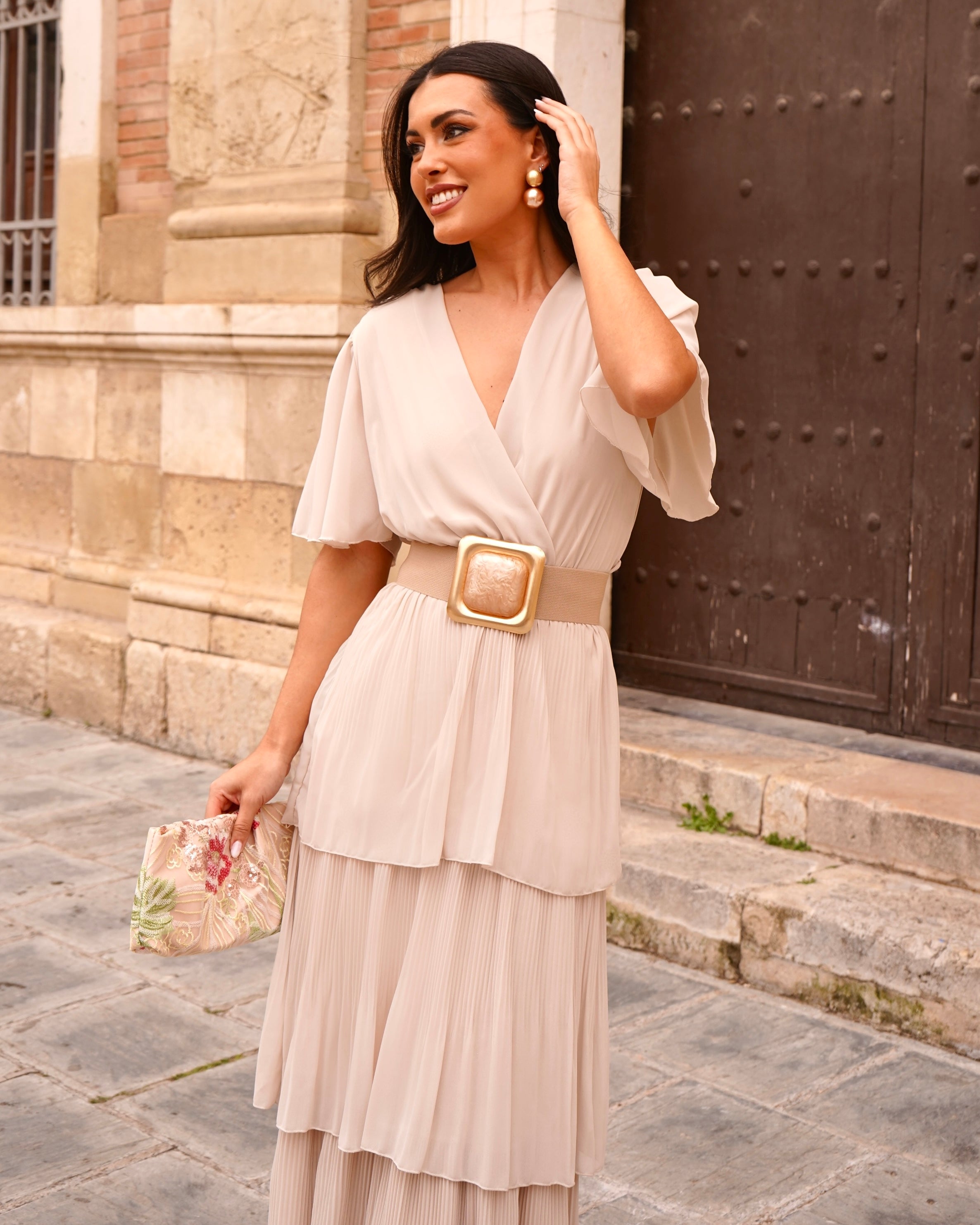 Vestido Adela Beige