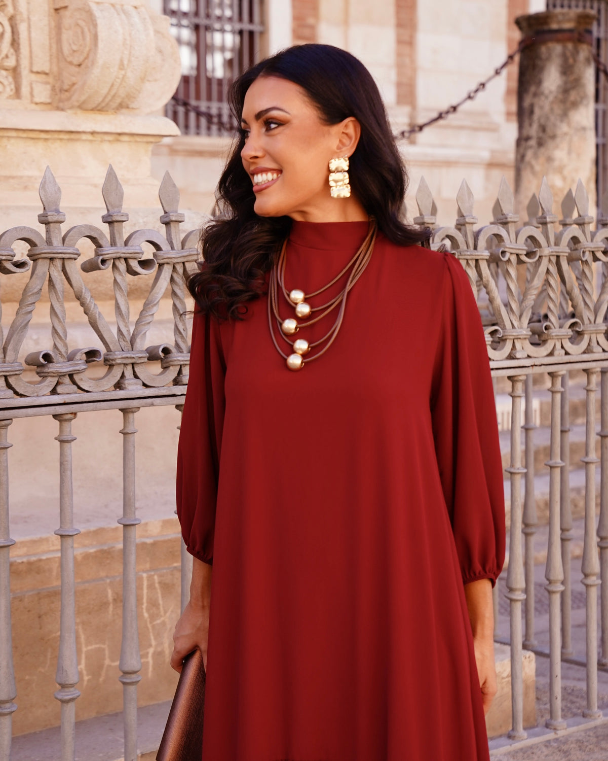 Vestido Constanza Teja