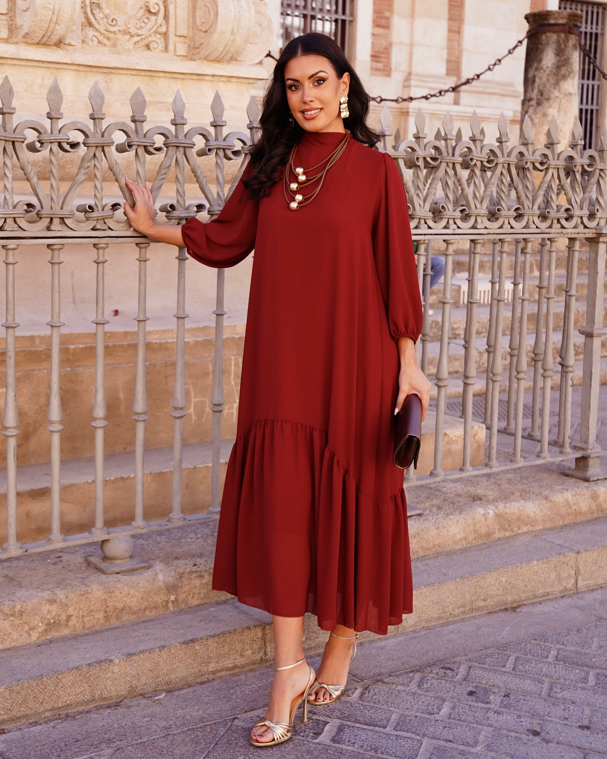 Vestido Constanza Teja