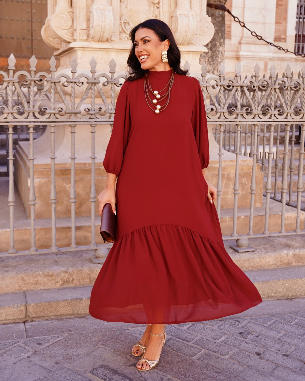 Vestido Constanza Teja