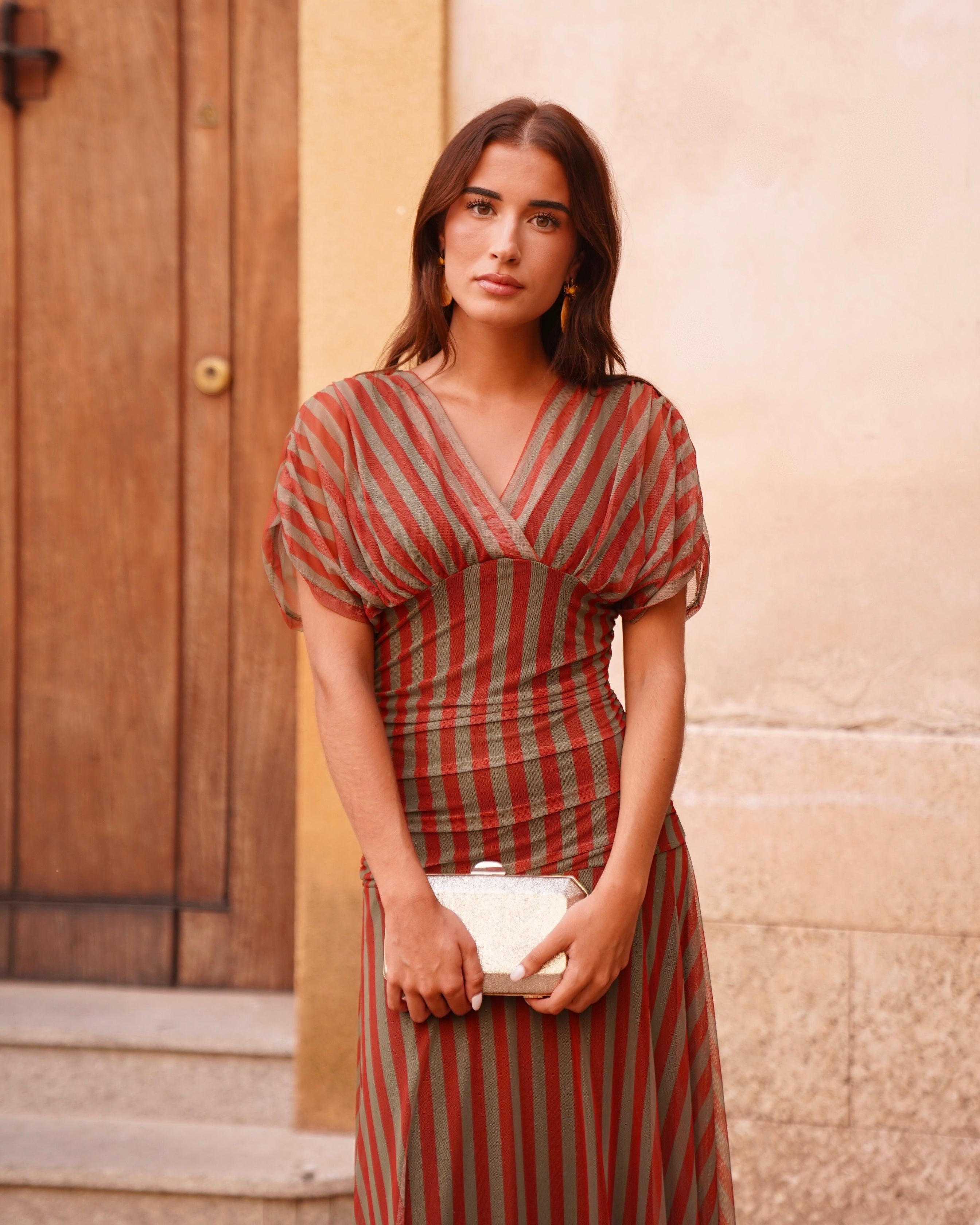 Vestido Grace Caqui/Teja