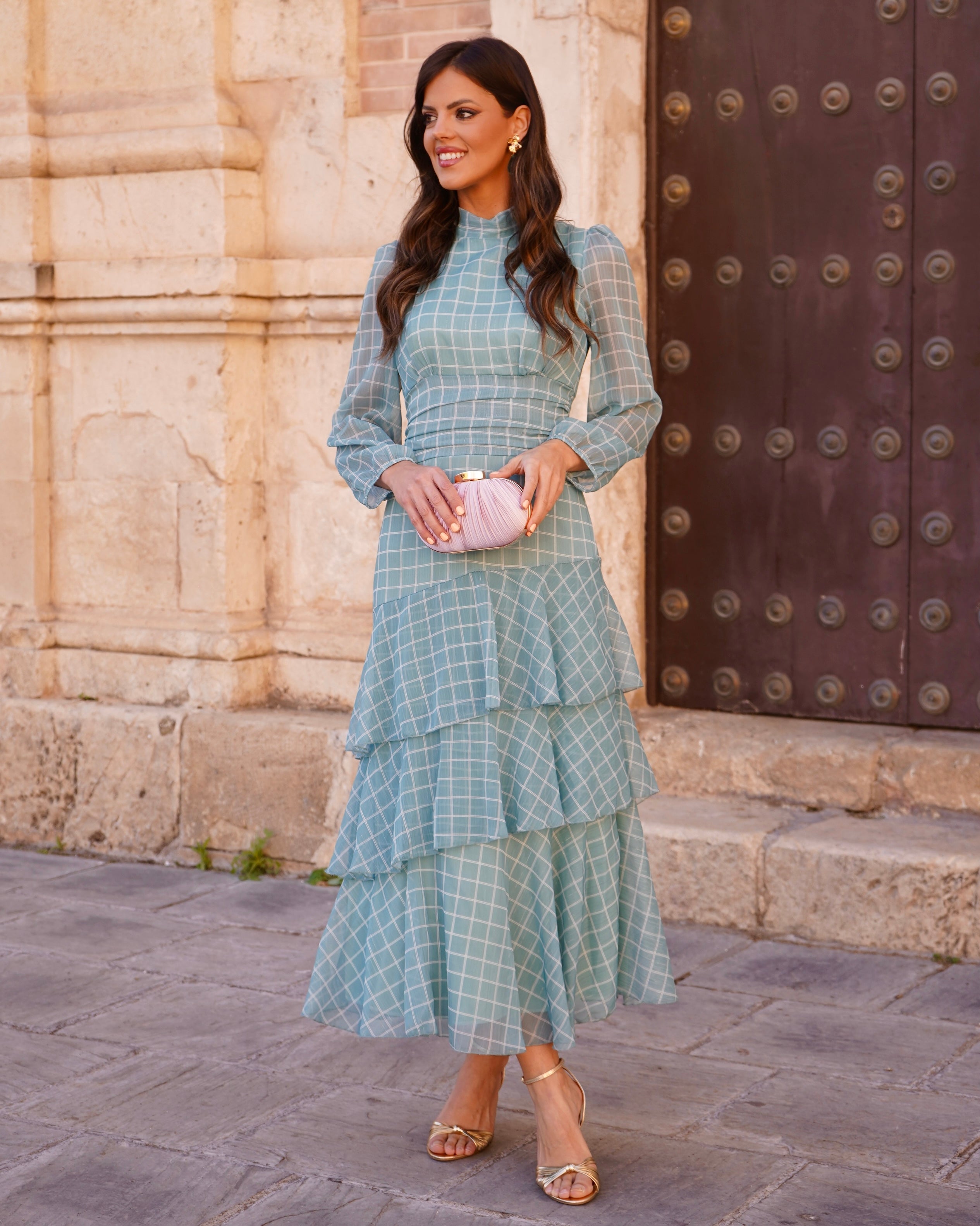 Vestido Marieta Verde Agua
