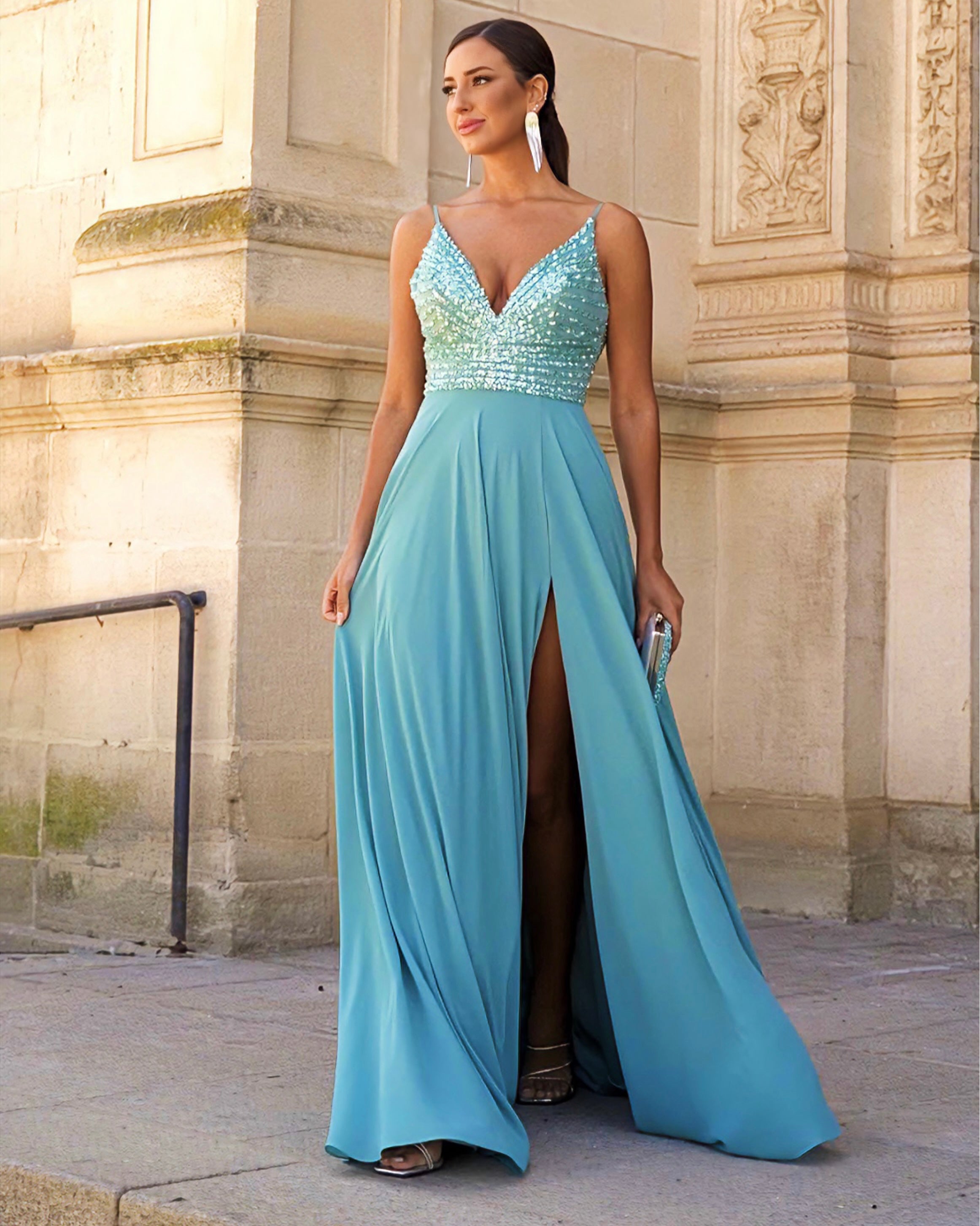 Vestido Valentina Verde Agua