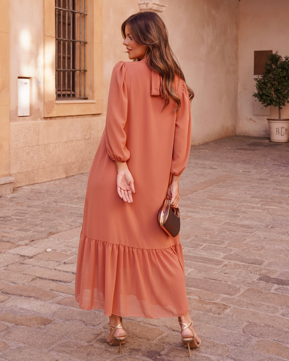 Vestido Constanza Melocotón