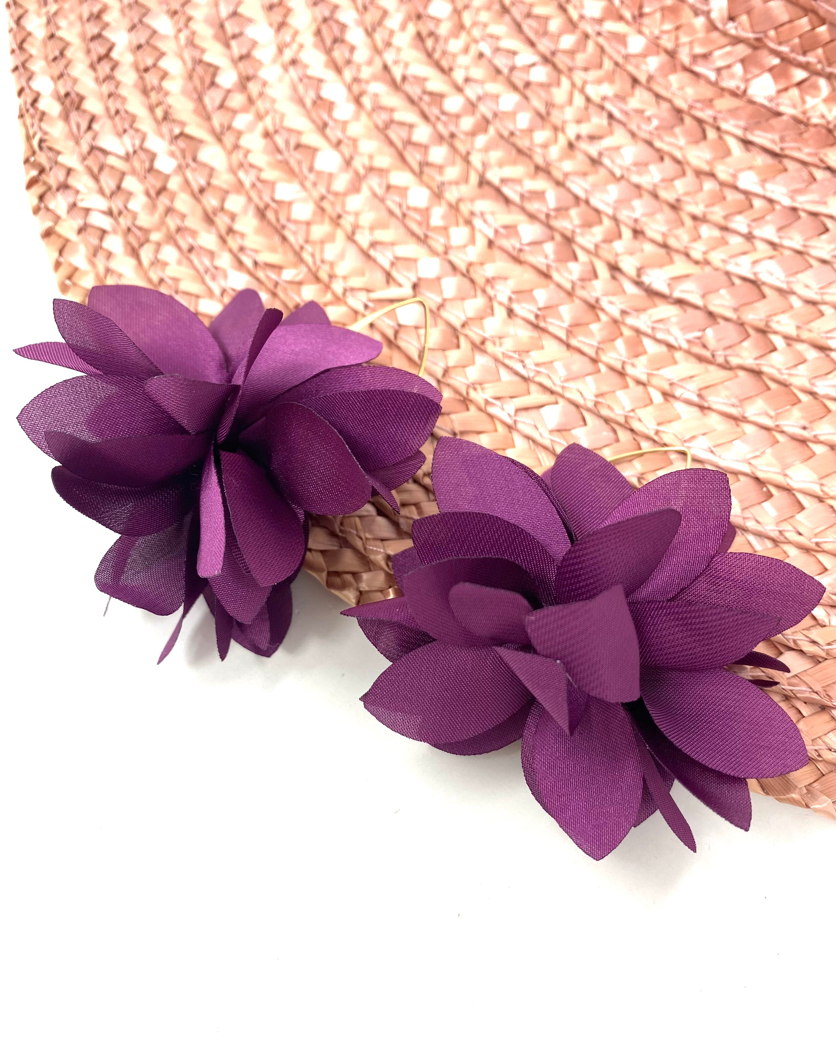 Pendientes Ibisco morado