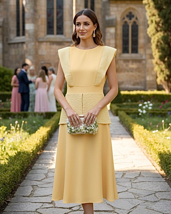 Vestido Carlota amarillo pastel