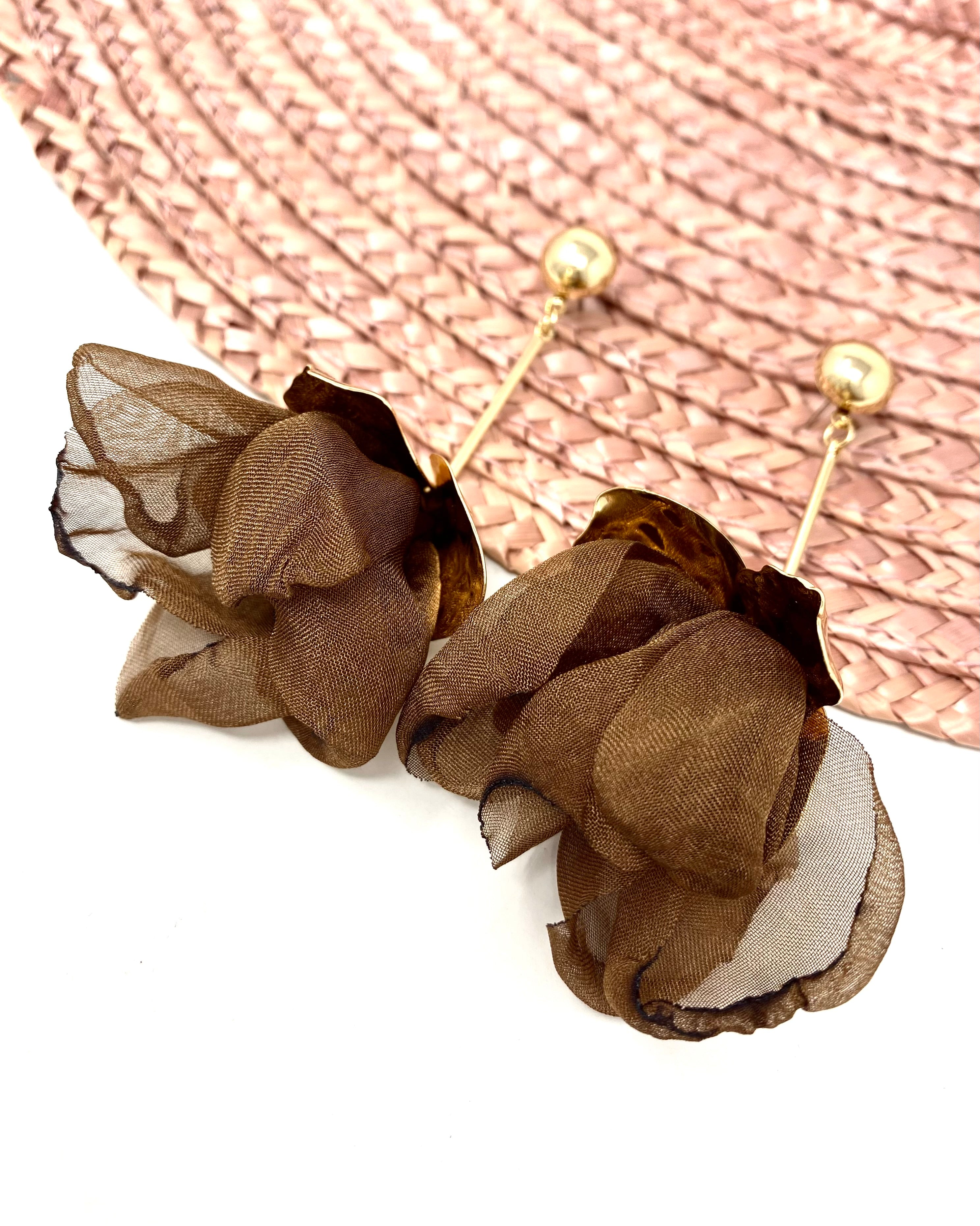 Pendientes Amapola marrón