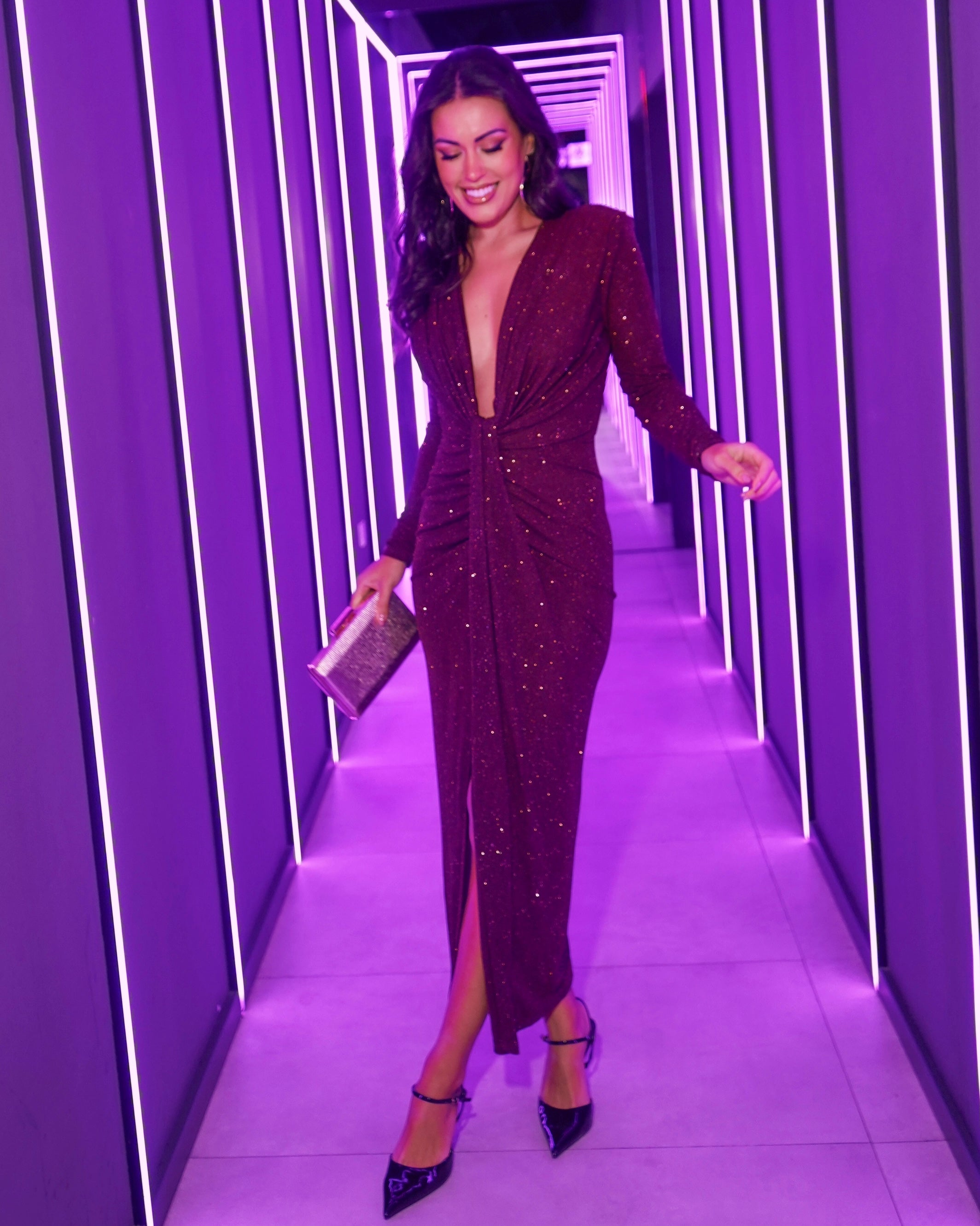 Vestido Carol burdeos